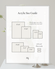 Acrylic Wedding Table Sign Size Guide