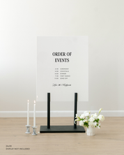 Acrylic Wedding Timeline Sign