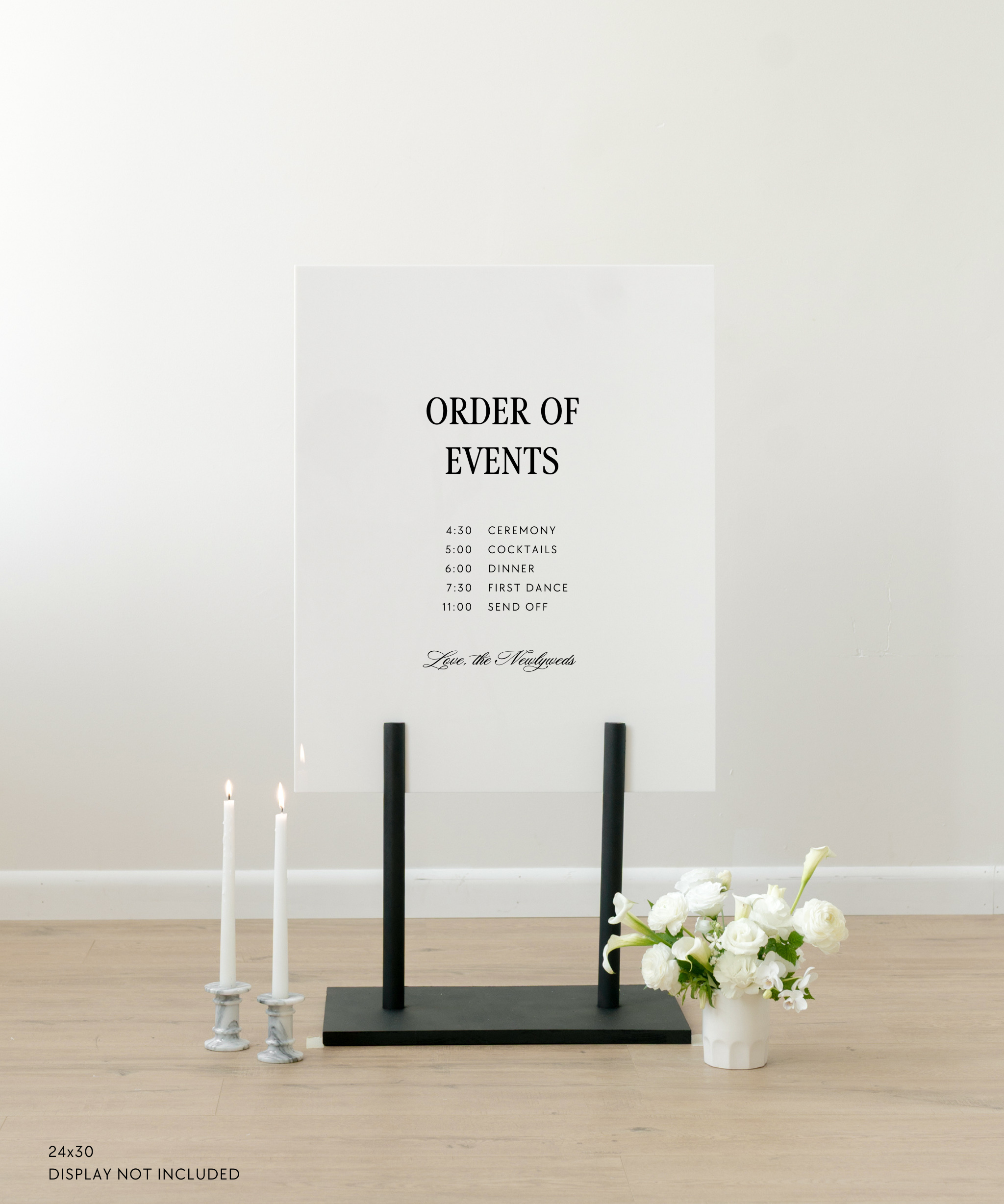 Acrylic Wedding Timeline Sign