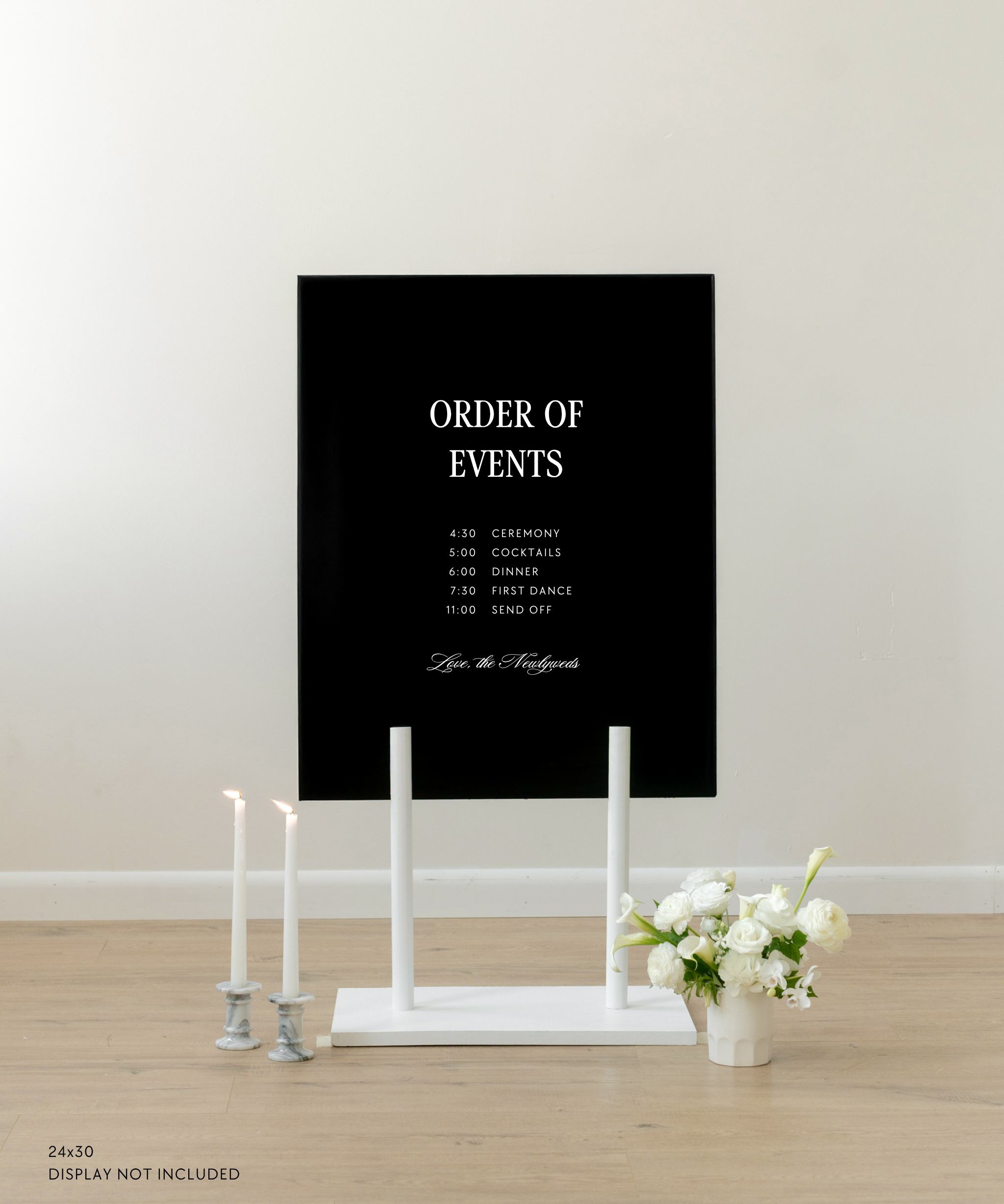 Acrylic Wedding Timeline Sign