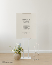 Acrylic Wedding Timeline Sign Order of Events