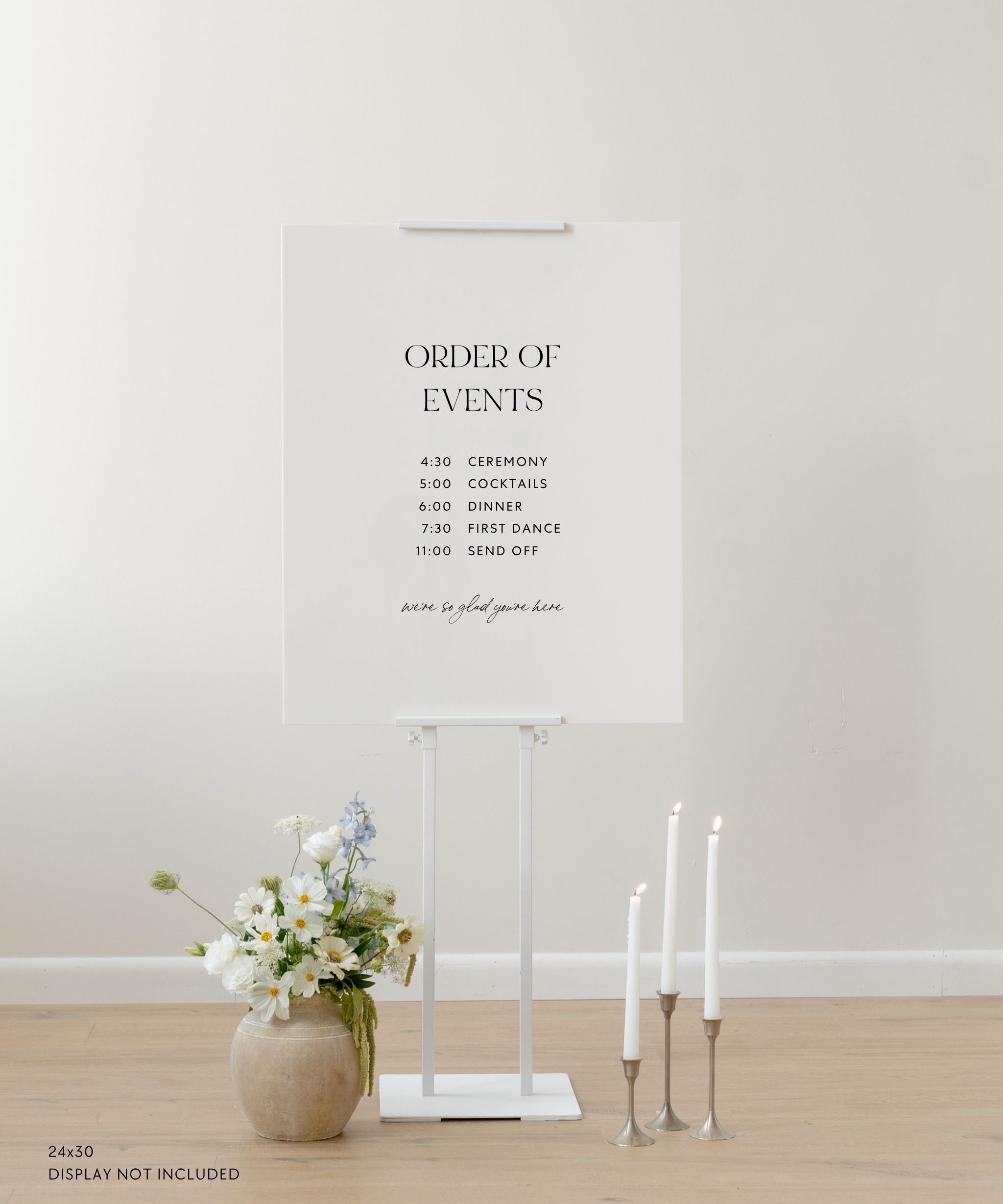 Acrylic Wedding Timeline Sign Order of Events