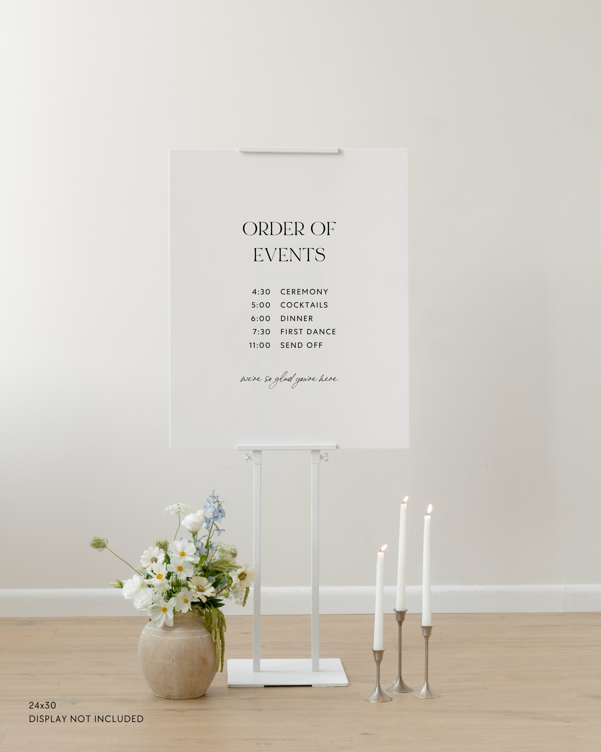 Acrylic Wedding Timeline Sign Order of Events