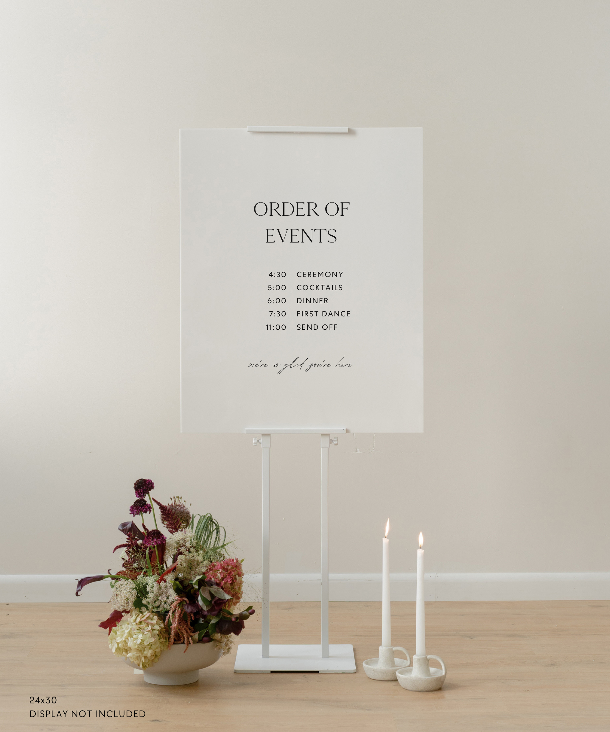 Acrylic Wedding Timeline Sign Order of Events