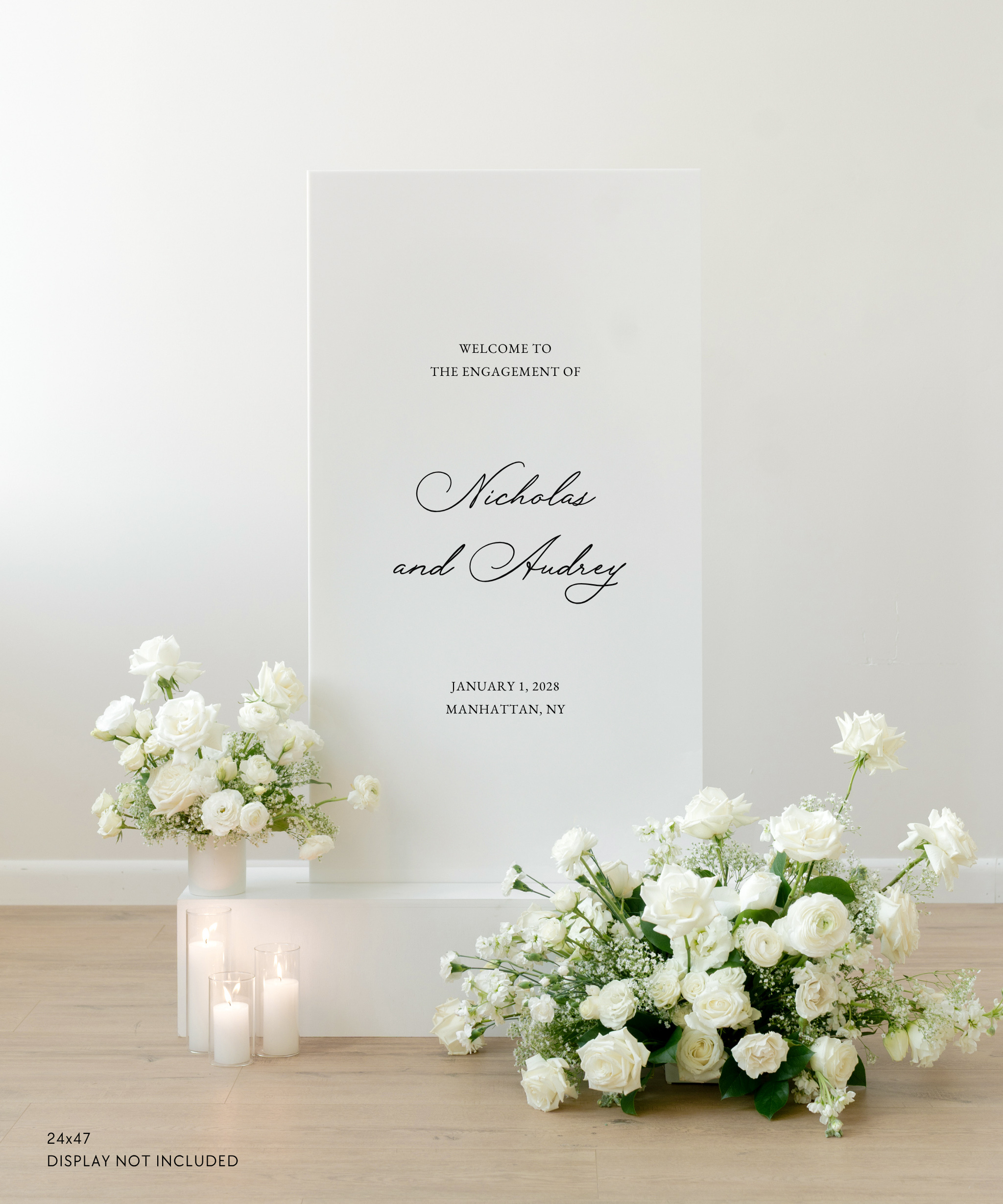 Acrylic Wedding Welcome Sign Nicholas and Audrey