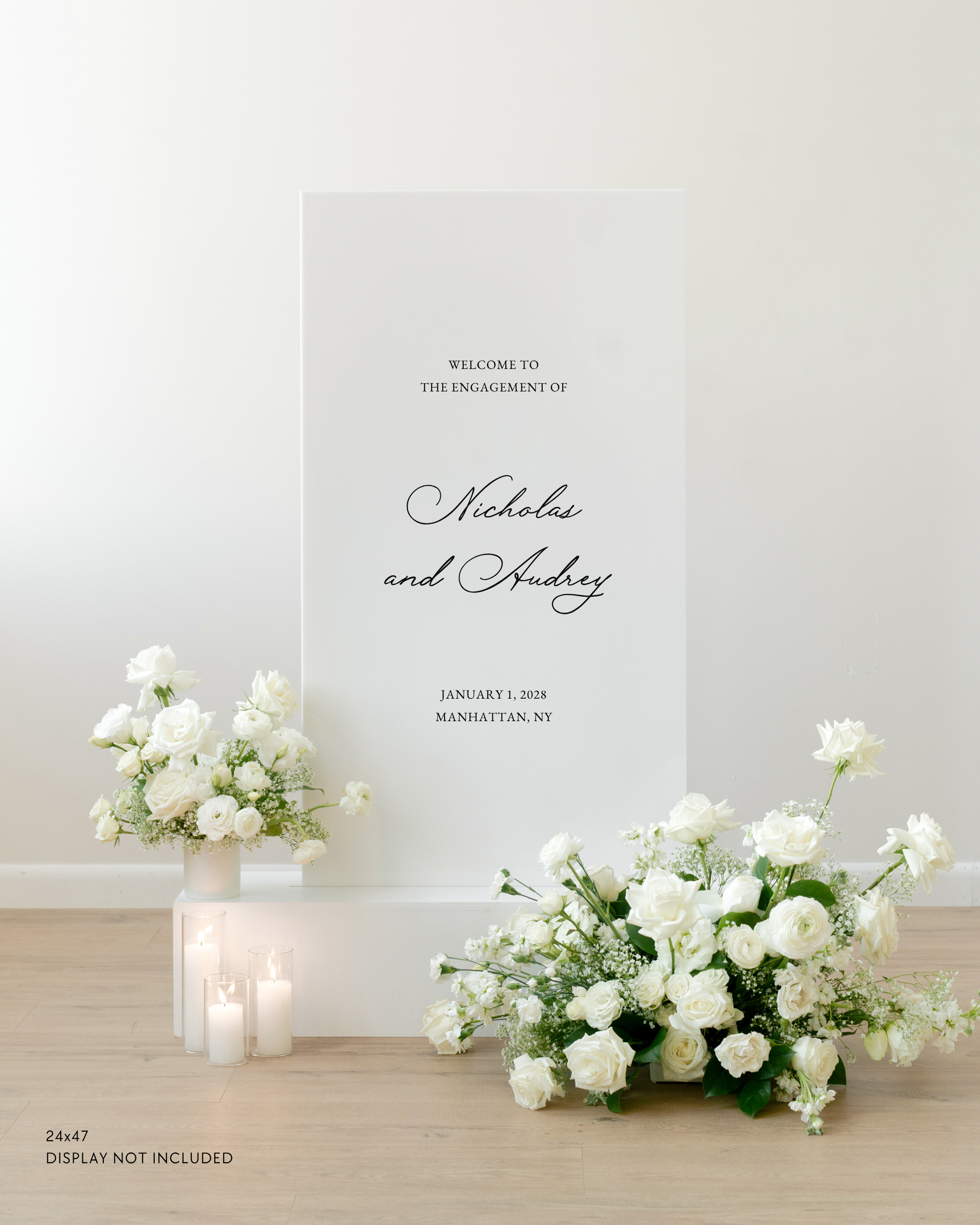 Acrylic Wedding Welcome Sign Nicholas and Audrey