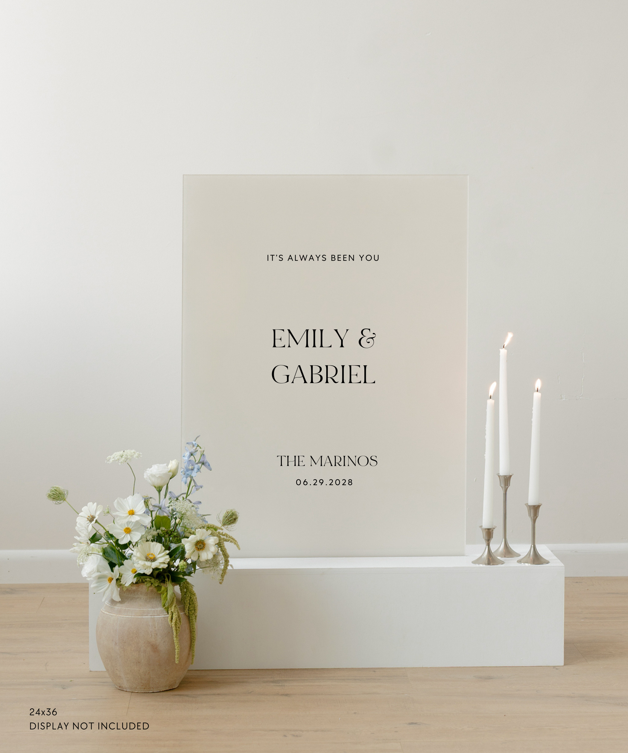 Acrylic Wedding Welcome Sign It's Always Been You Emily and Gabriel The Marinos