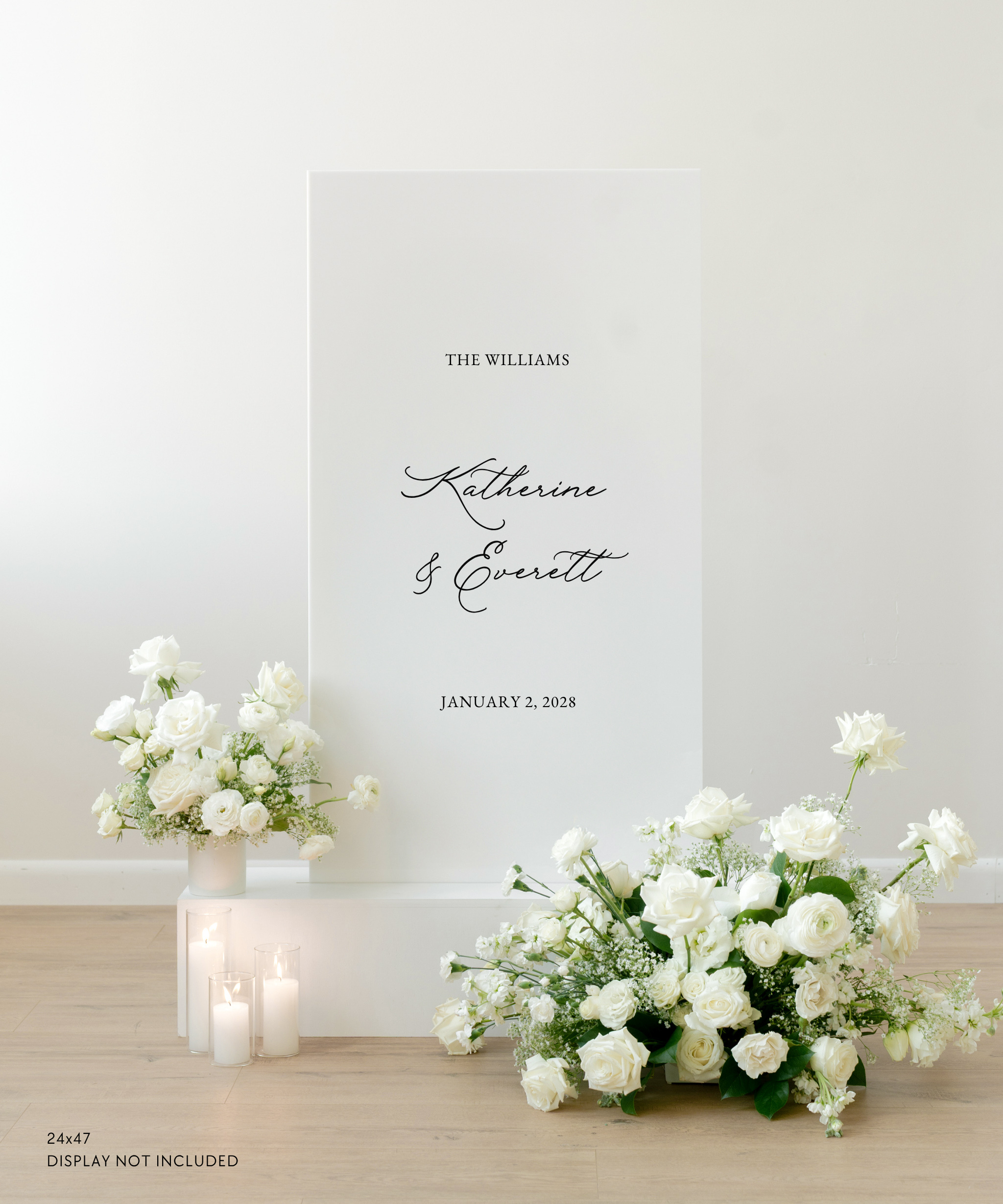 Acrylic Wedding Welcome Sign Katherine & Everett