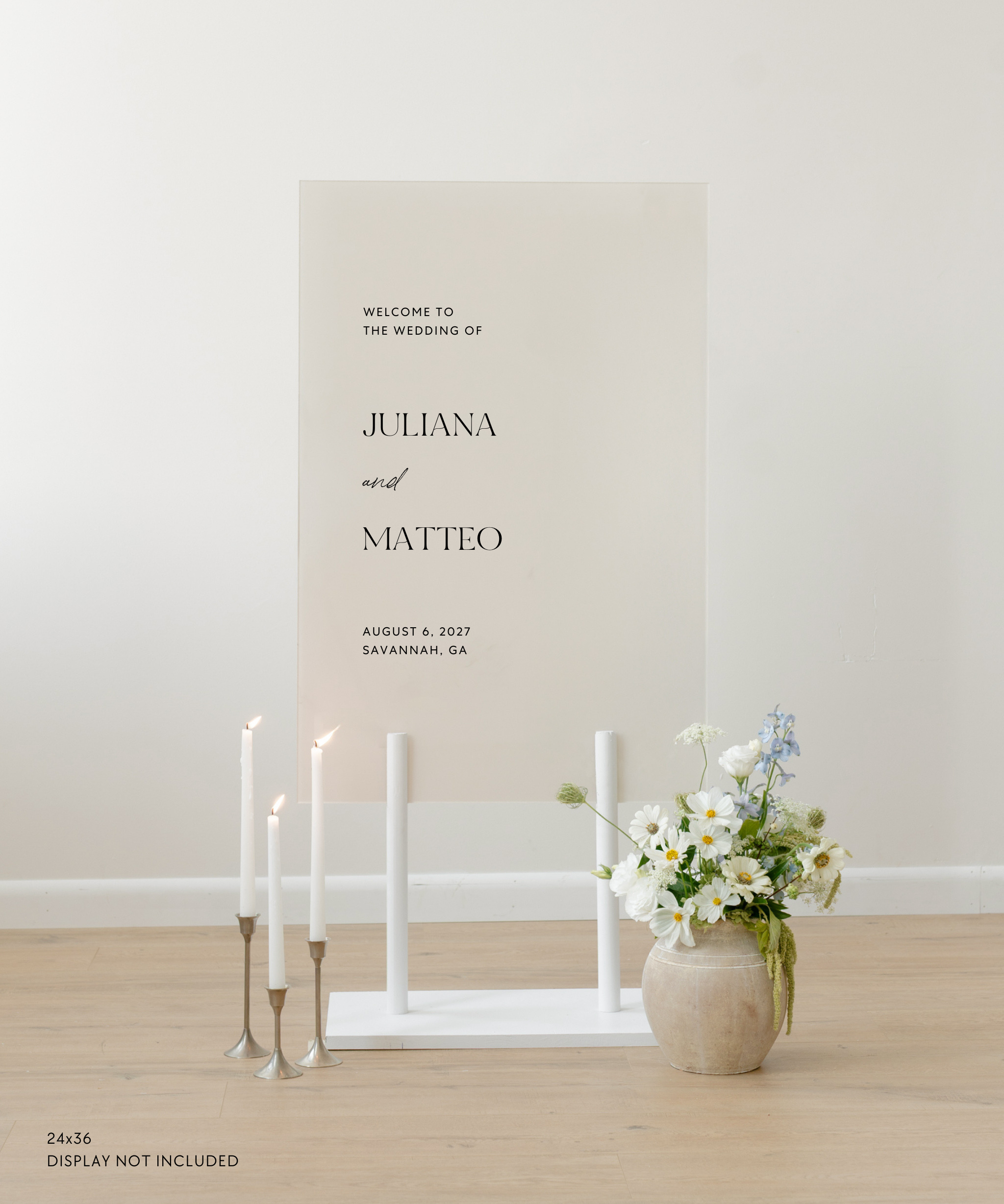 Acrylic Wedding Welcome Sign Juliana and Matteo