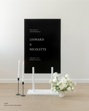 Acrylic Wedding Welcome Sign Leonard & Nicolette