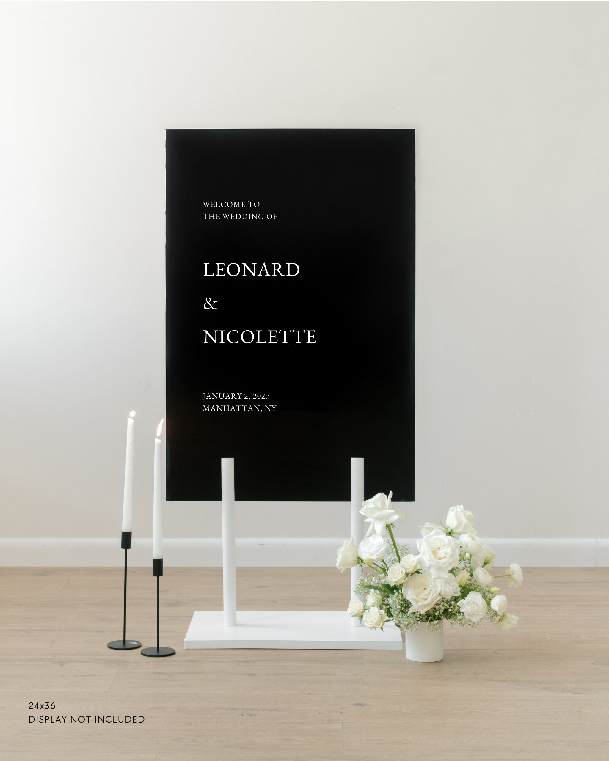 Acrylic Wedding Welcome Sign Leonard & Nicolette
