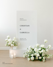 Acrylic Wedding Welcome Sign Christian & Gabriella