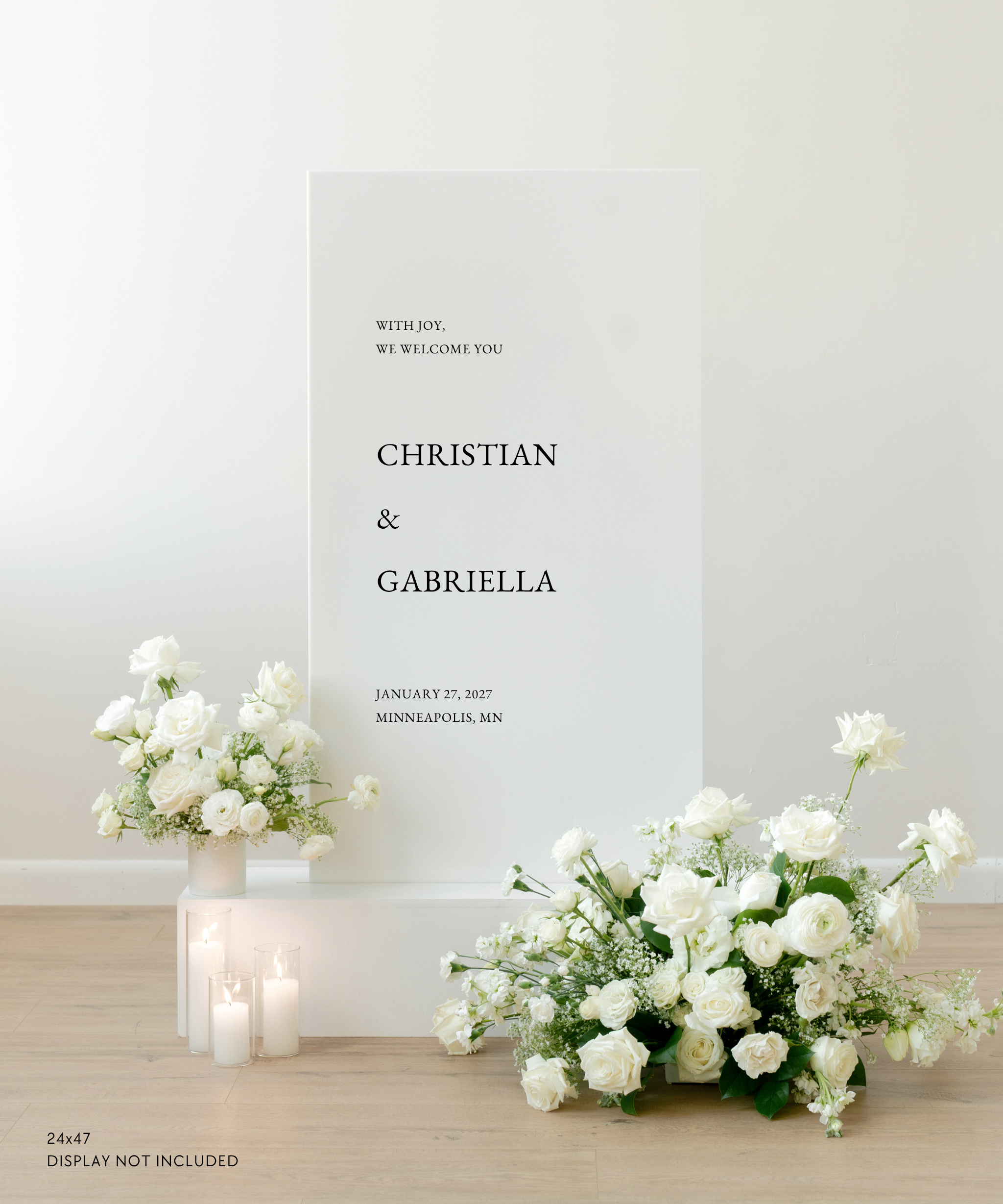 Acrylic Wedding Welcome Sign Christian & Gabriella