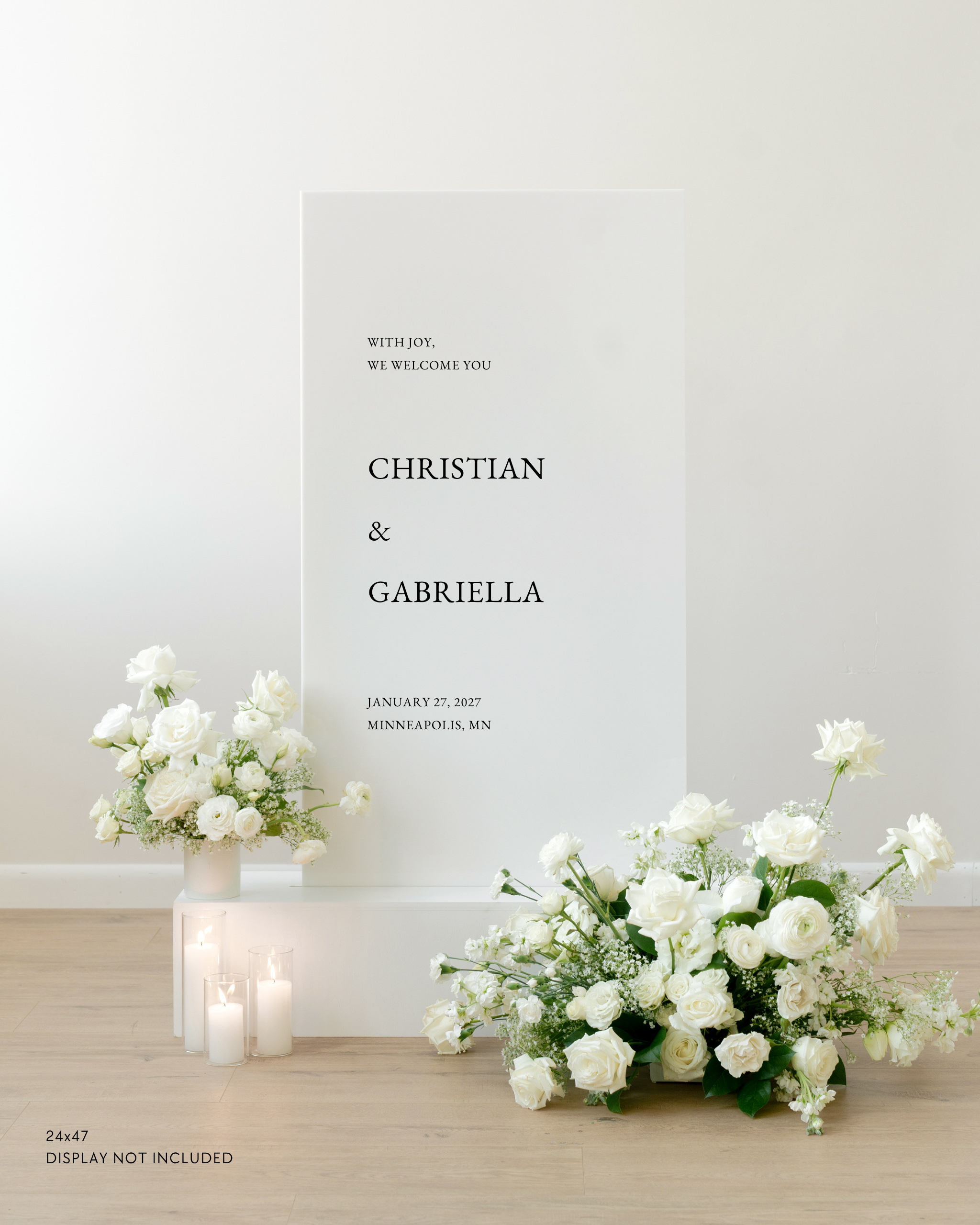 Acrylic Wedding Welcome Sign Christian & Gabriella