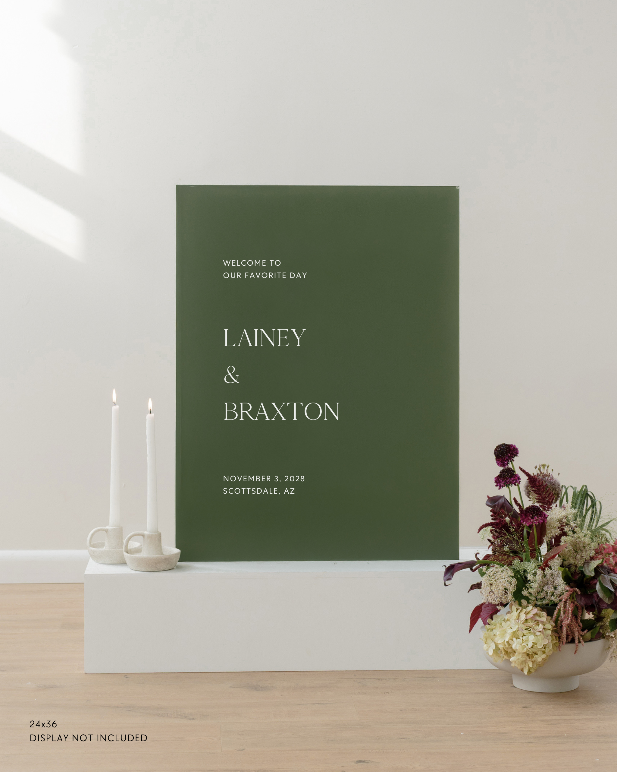 Acrylic Wedding Welcome Sign Lainey and Braxton
