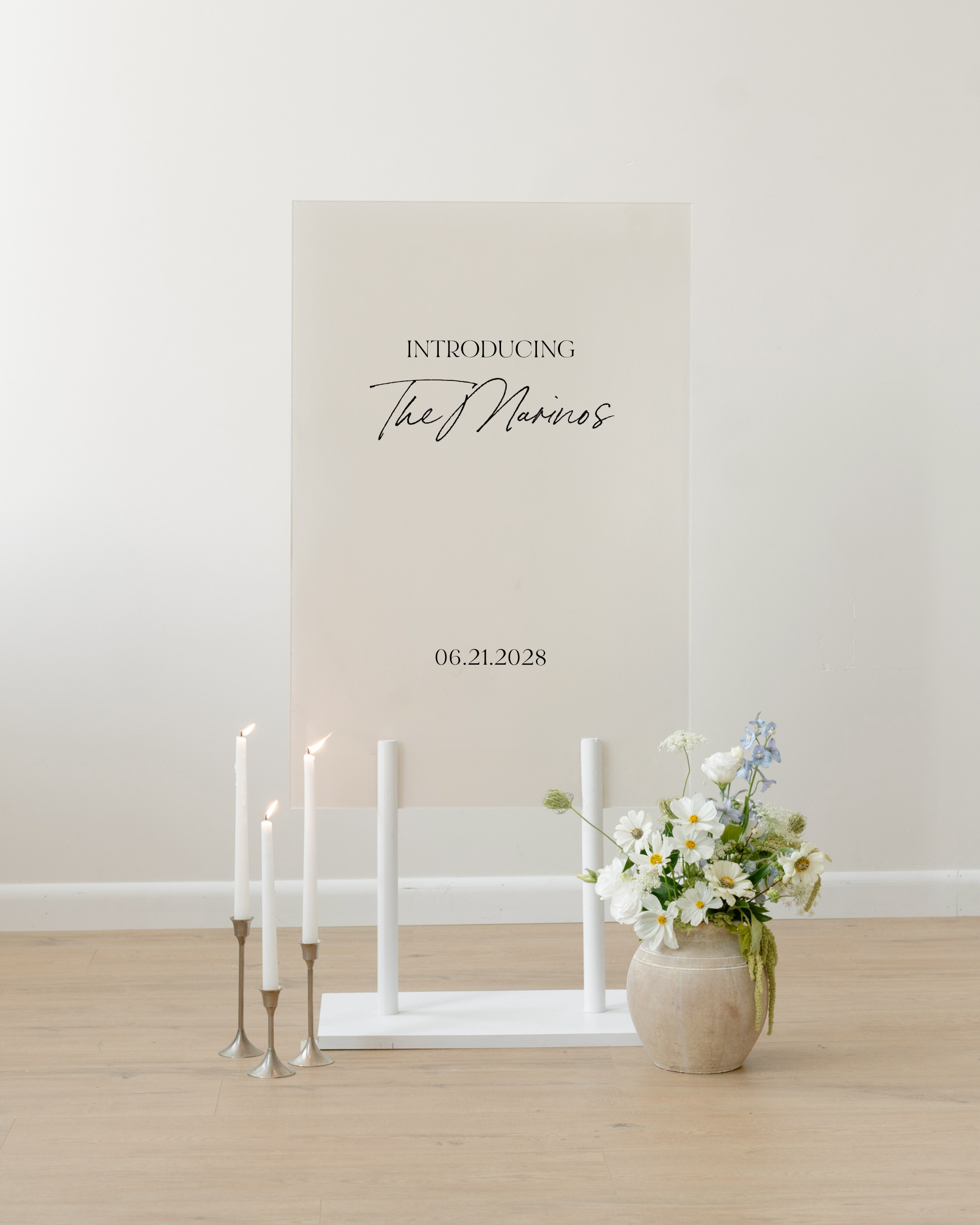 Acrylic Wedding Welcome Sign Introducing The Marinos