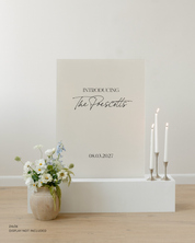 Acrylic Wedding Welcome Sign Introducing The Prescotts