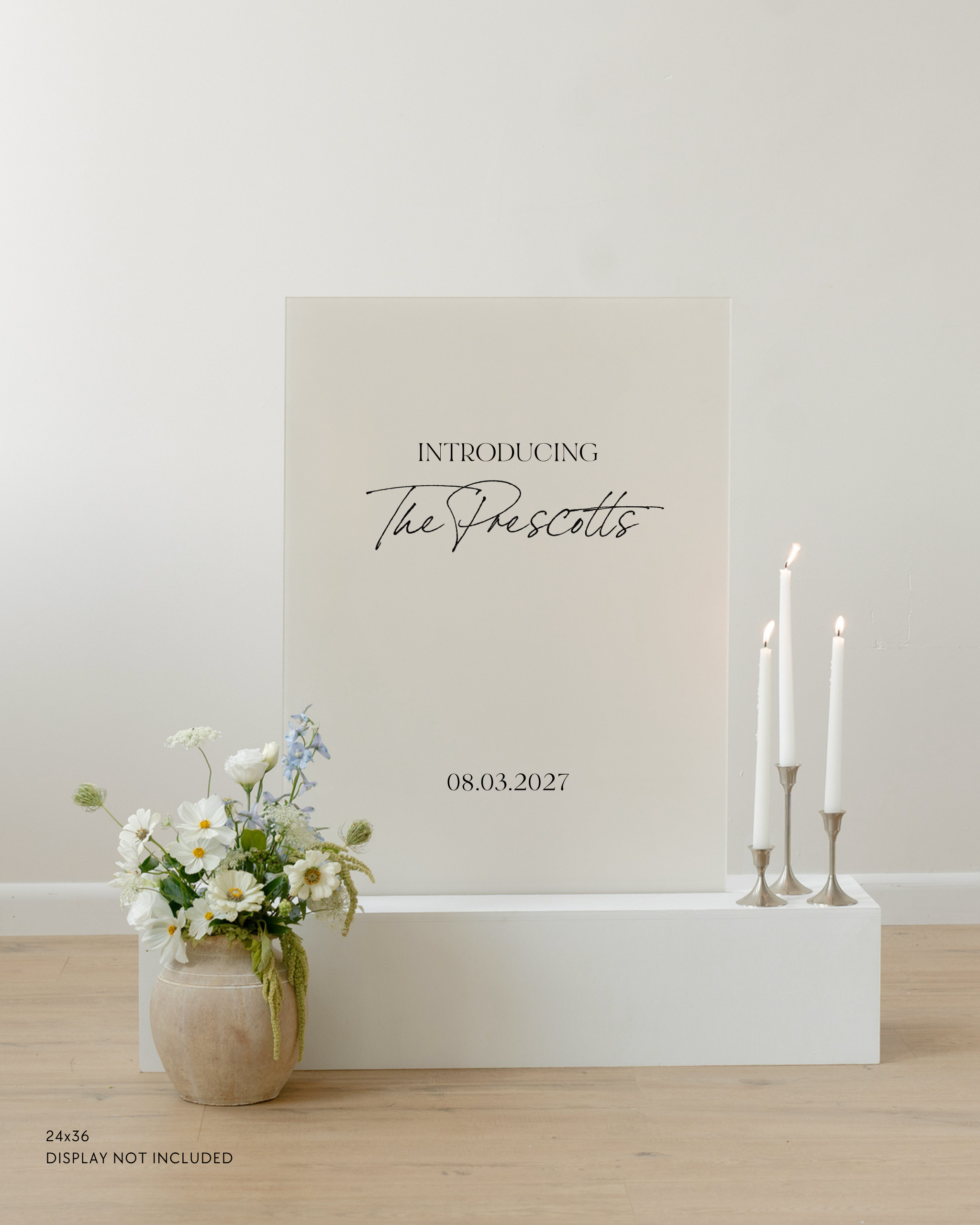 Acrylic Wedding Welcome Sign Introducing The Prescotts