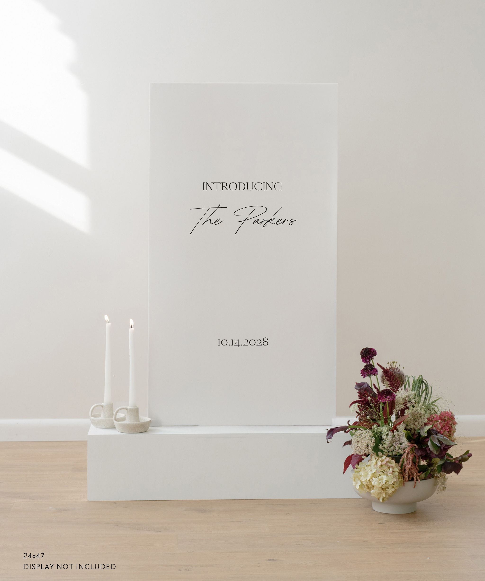 Acrylic Wedding Welcome Sign Introducing The Parkers