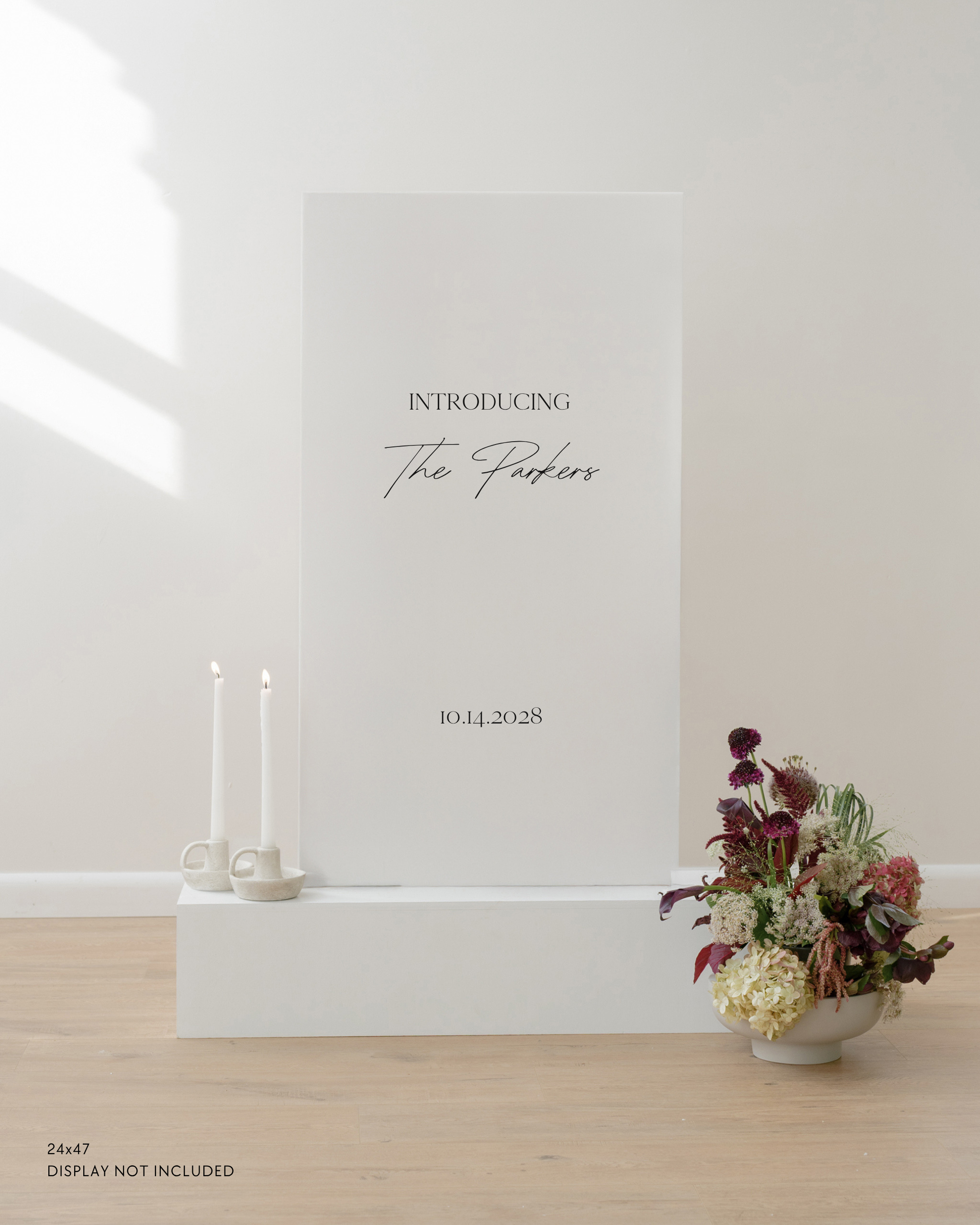 Acrylic Wedding Welcome Sign Introducing The Parkers