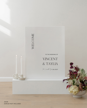 Acrylic Wedding Welcome Sign Vincent and Taylia The Lovells