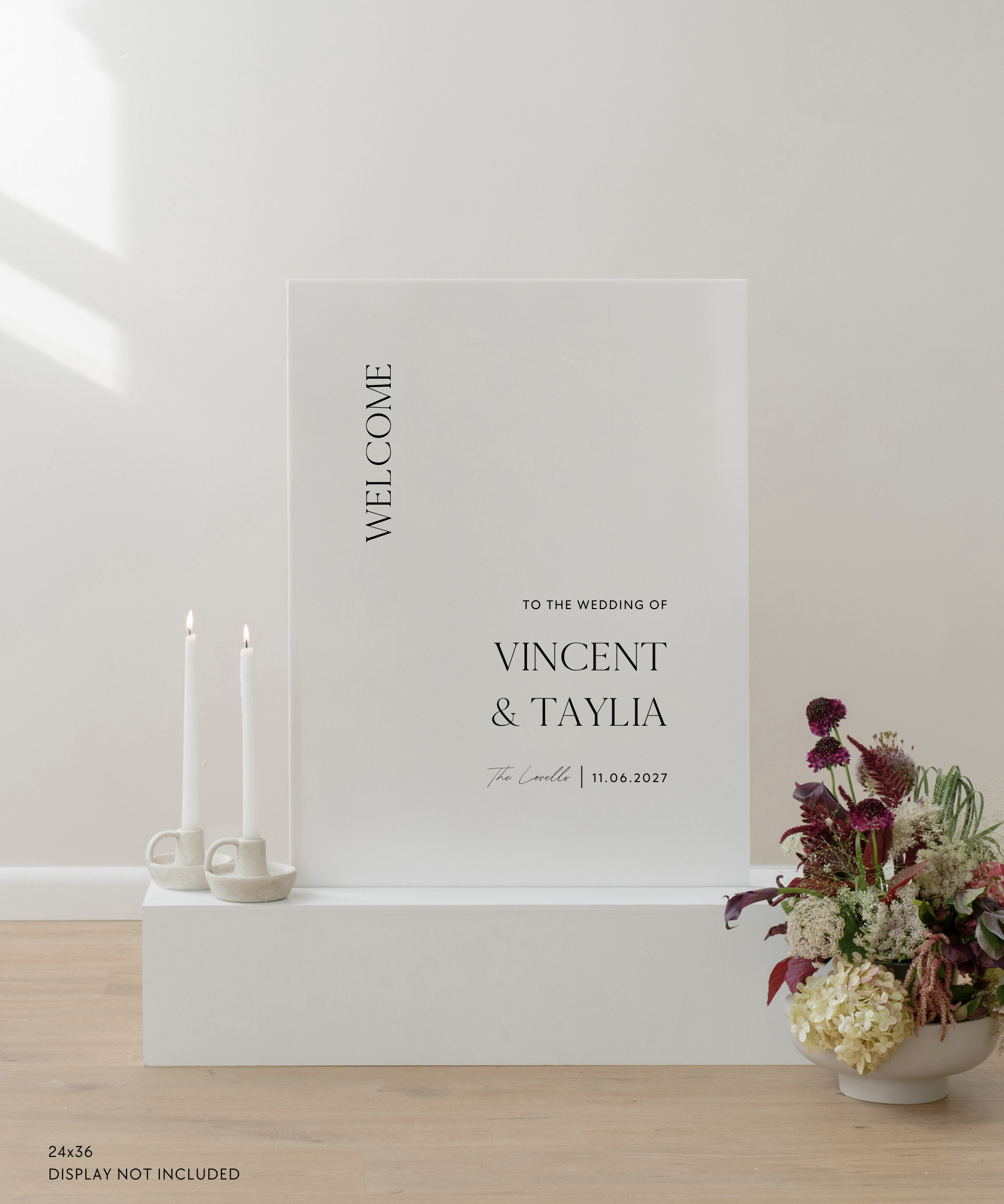 Acrylic Wedding Welcome Sign Vincent and Taylia The Lovells