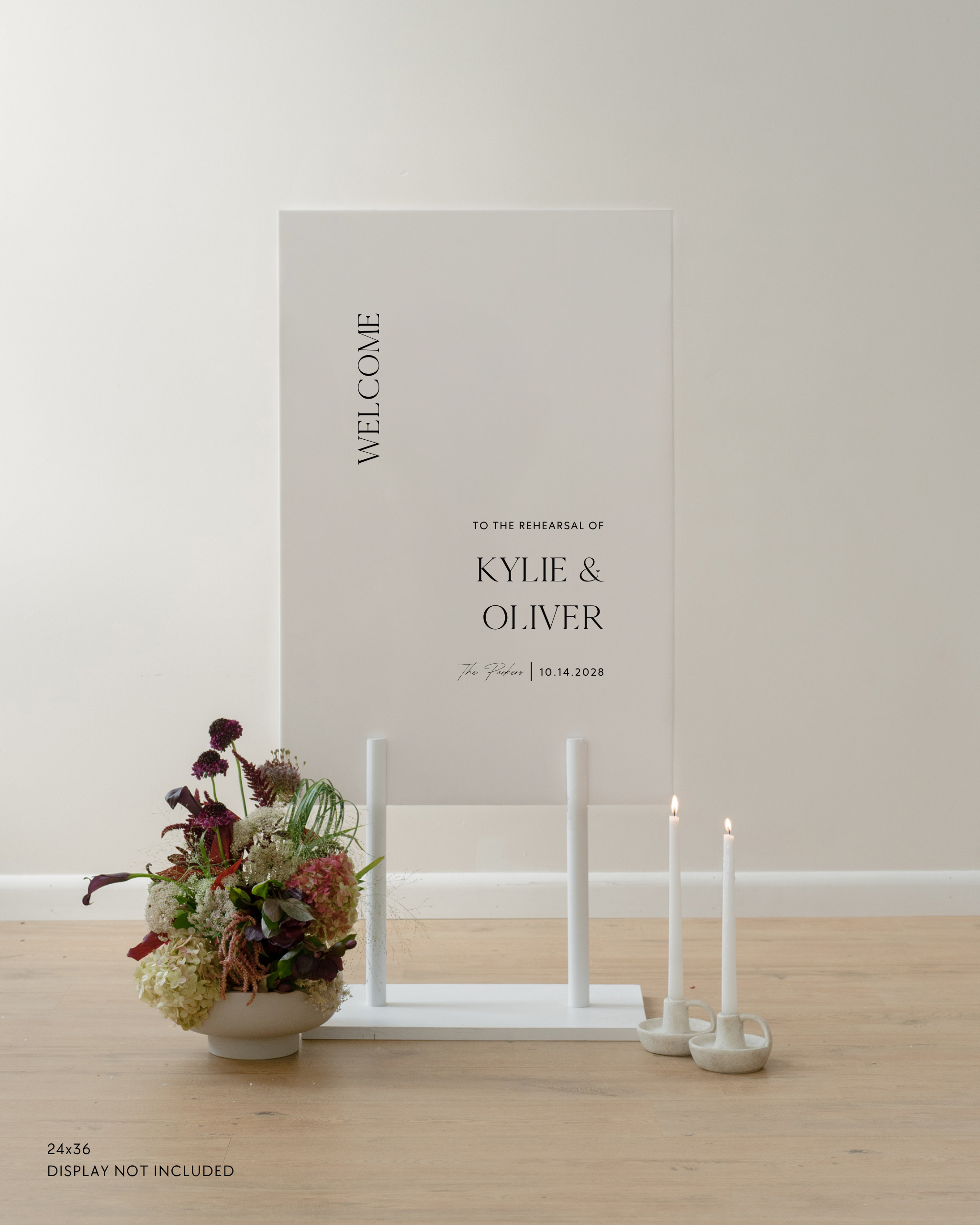 Acrylic Wedding Welcome Sign Kylie and Oliver The Parkers