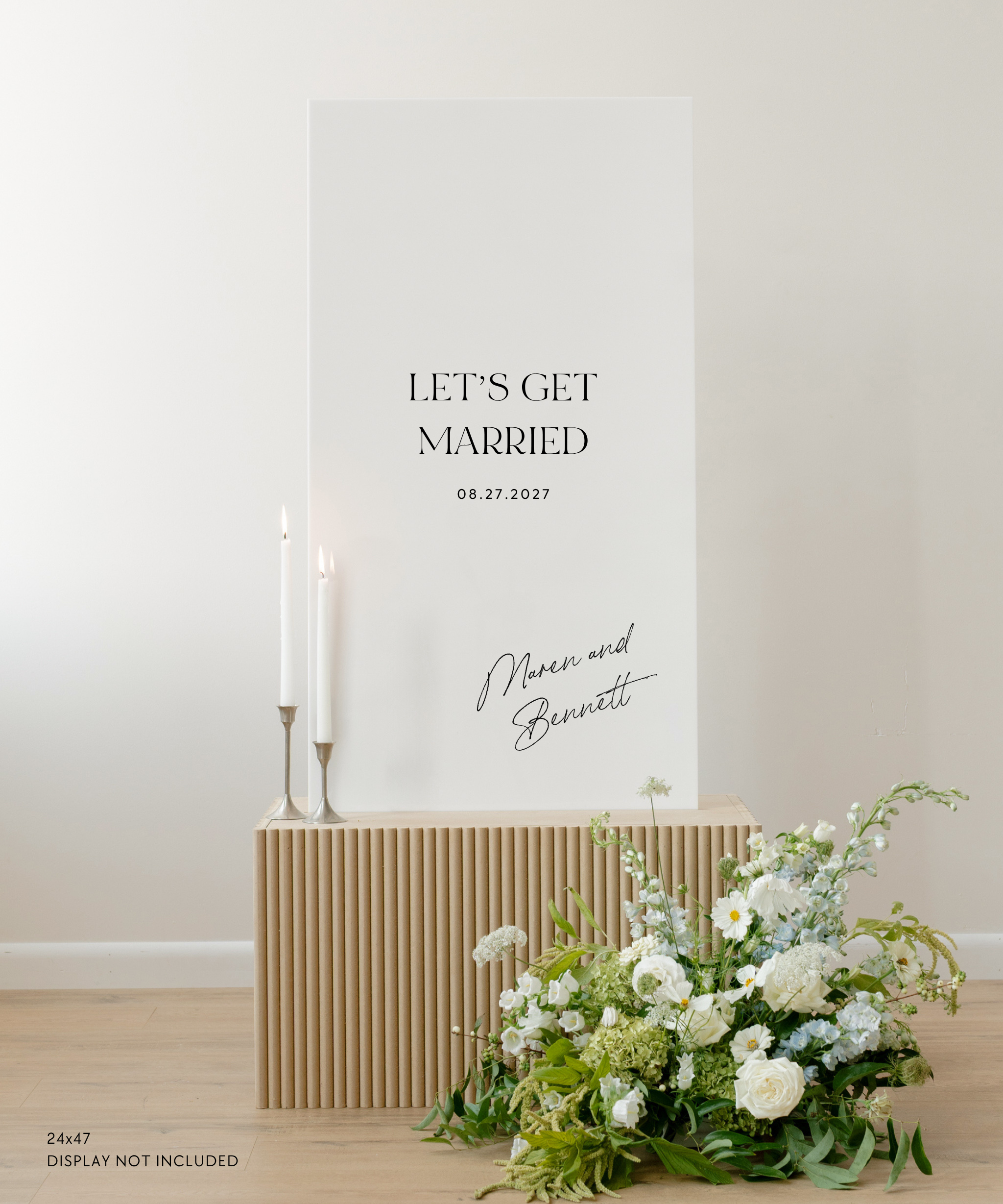 Acrylic Wedding Welcome Sign Let's Get Married