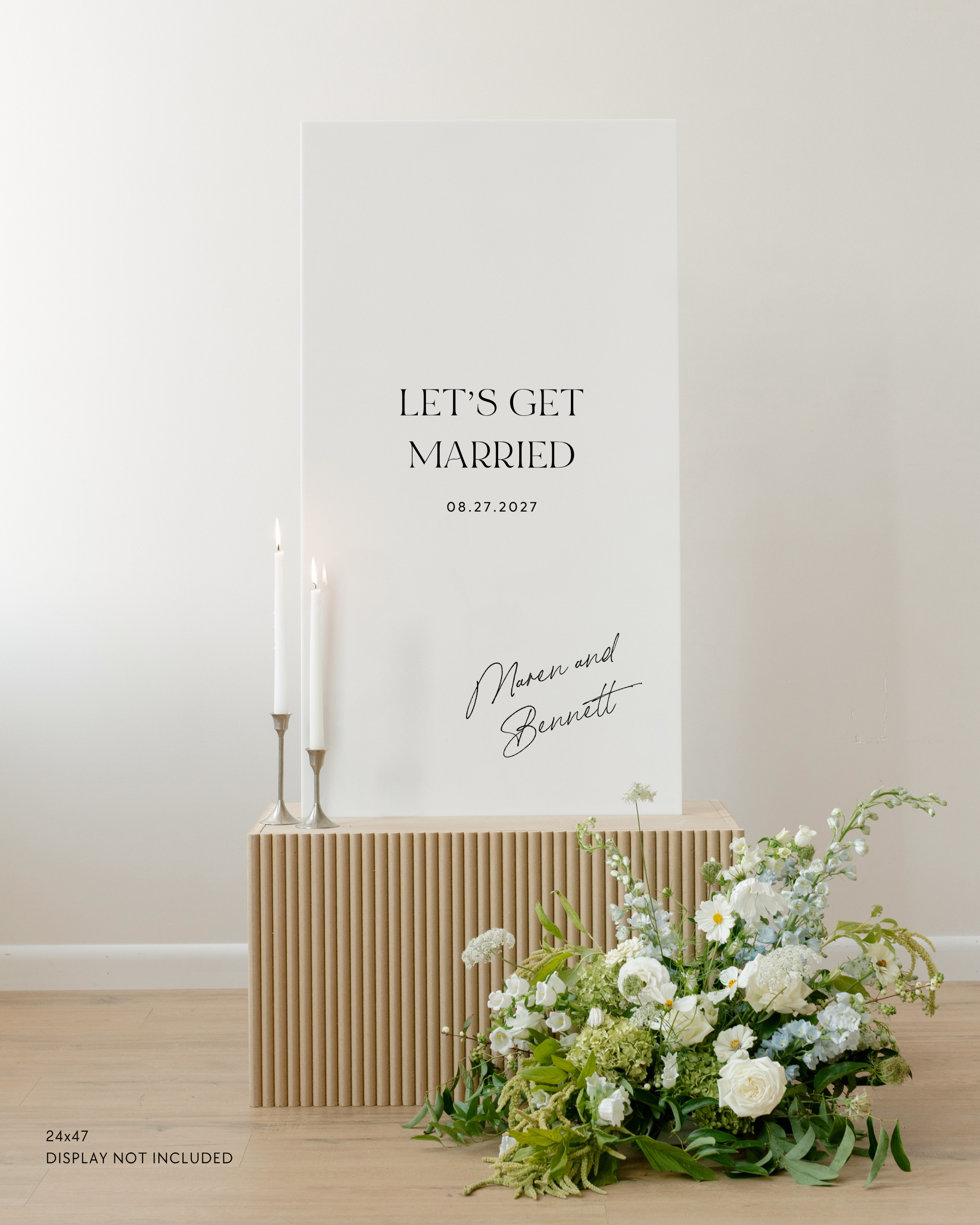 Acrylic Wedding Welcome Sign Let's Get Married