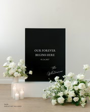 Acrylic Wedding Welcome Sign Our Forever Begins Here