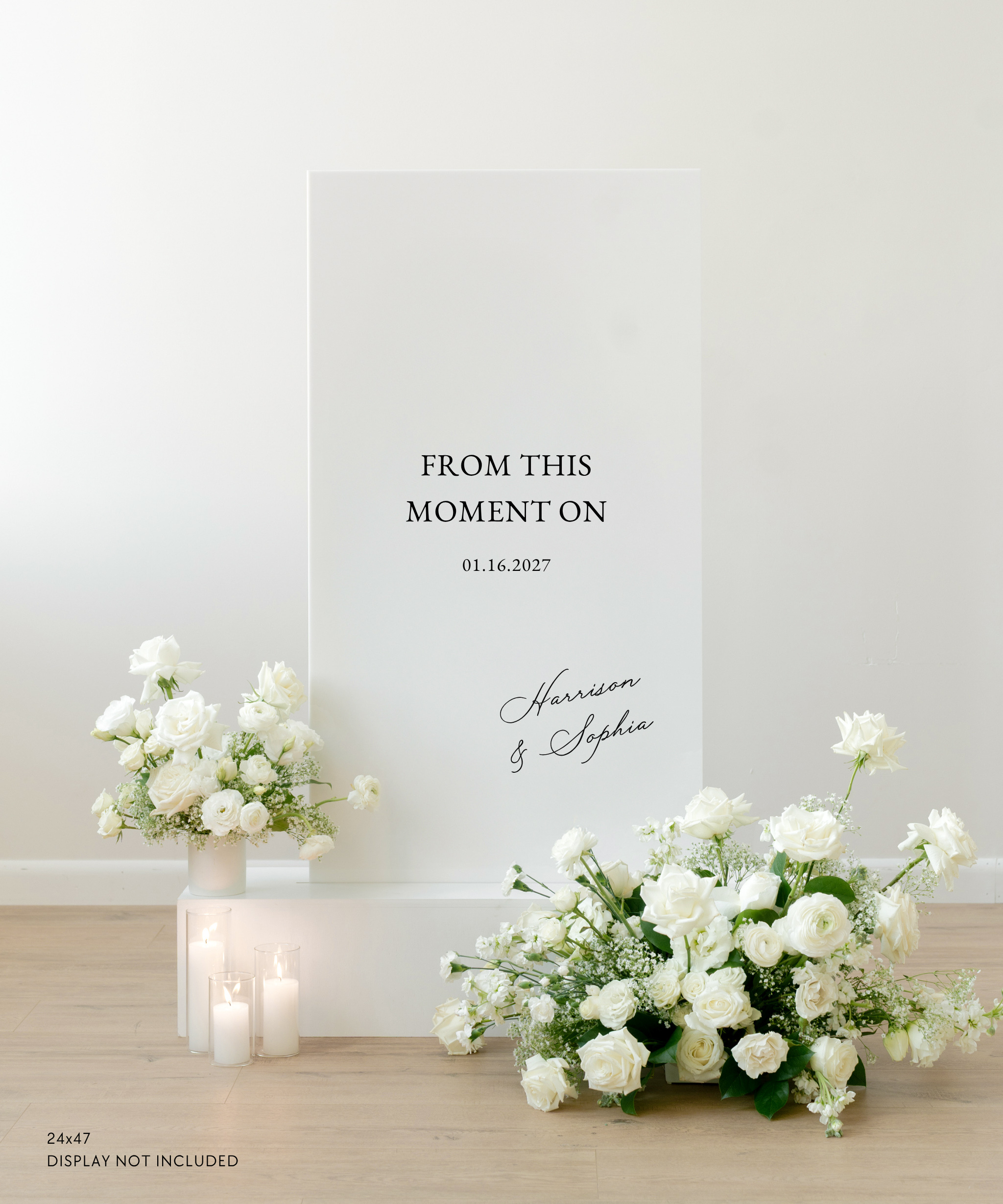 Acrylic Wedding Welcome Sign Our From This Moment On