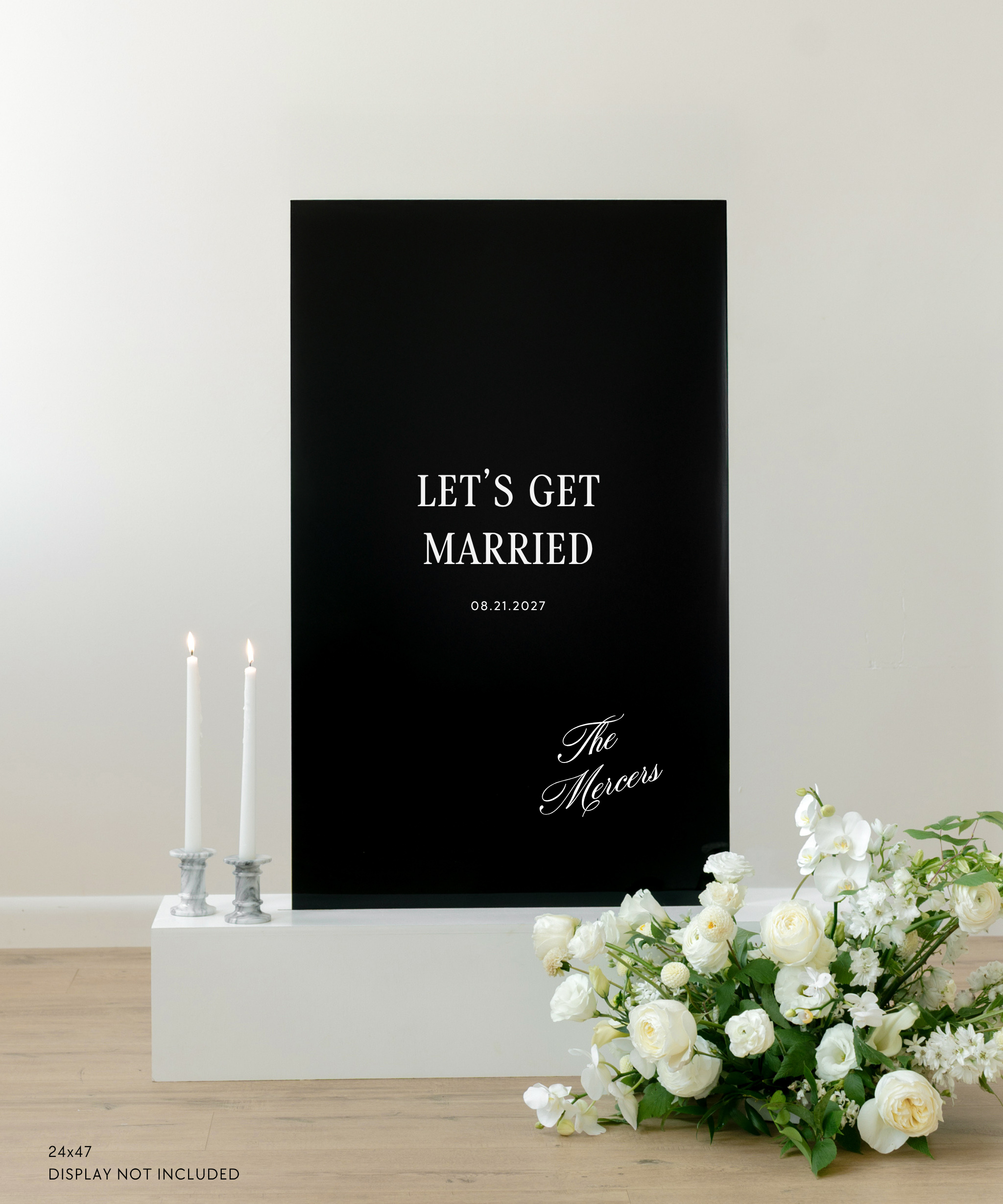 Acrylic Wedding Welcome Sign Let's Get Married