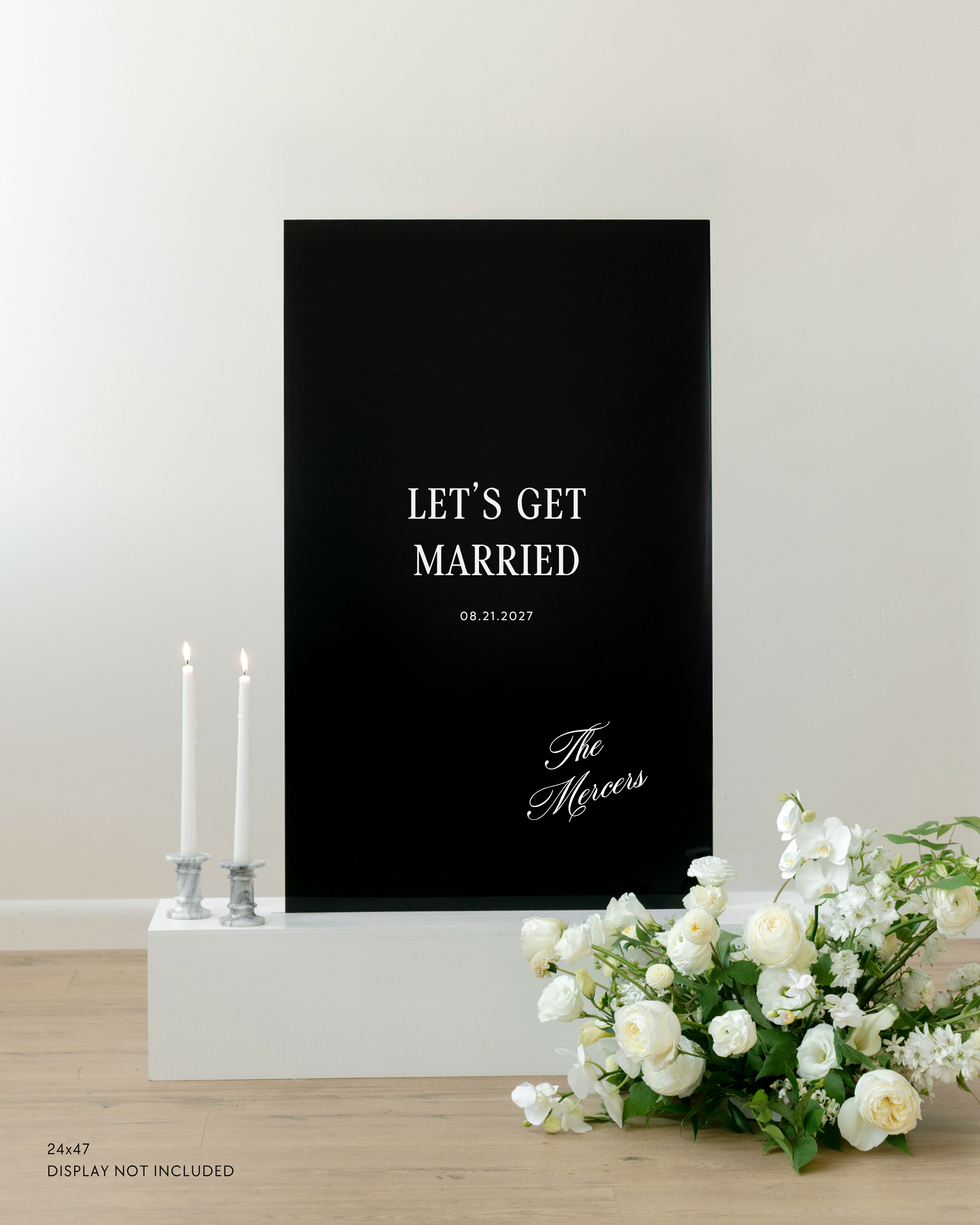 Acrylic Wedding Welcome Sign Let's Get Married