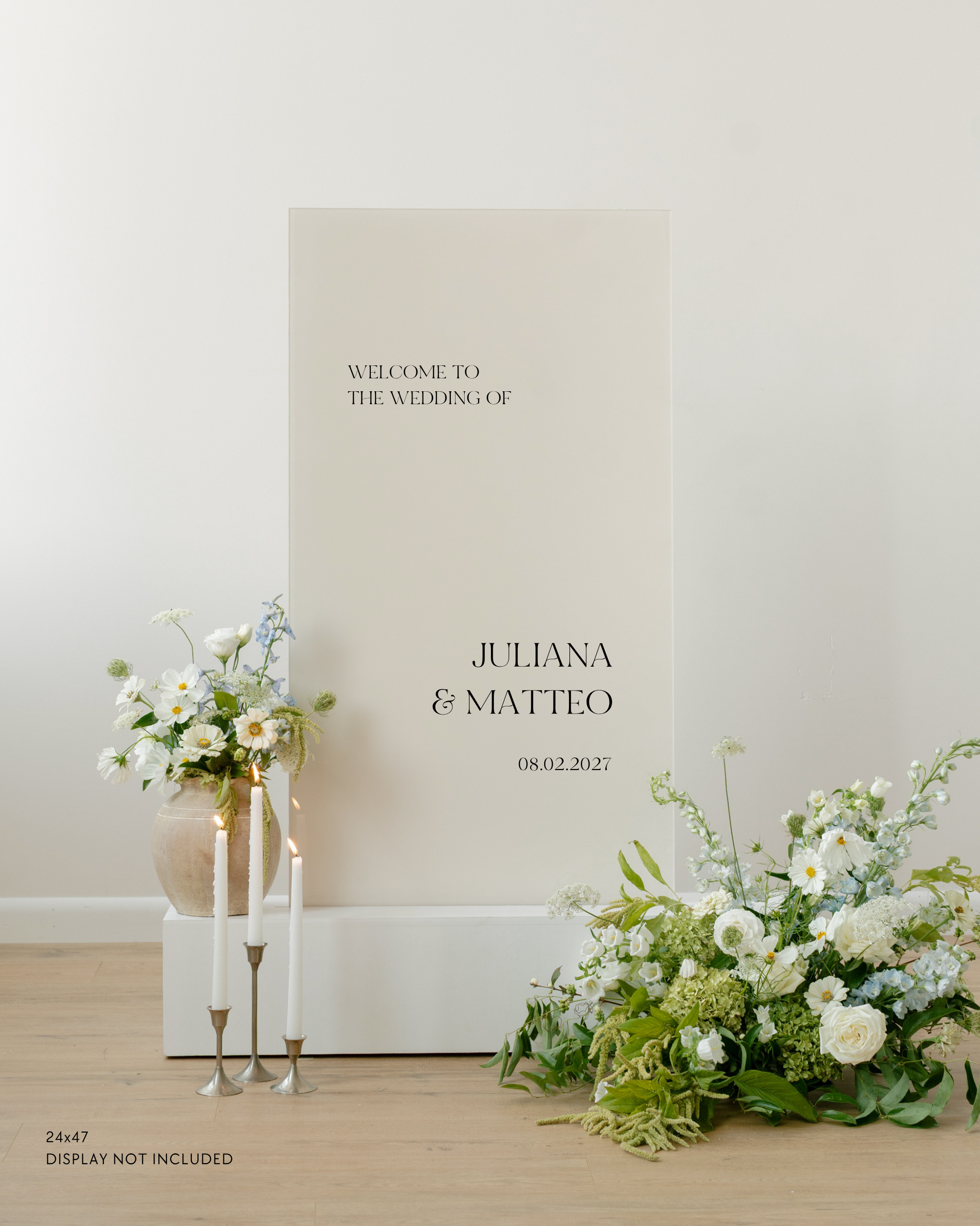 Acrylic Wedding Welcome Sign Juliana and Matteo