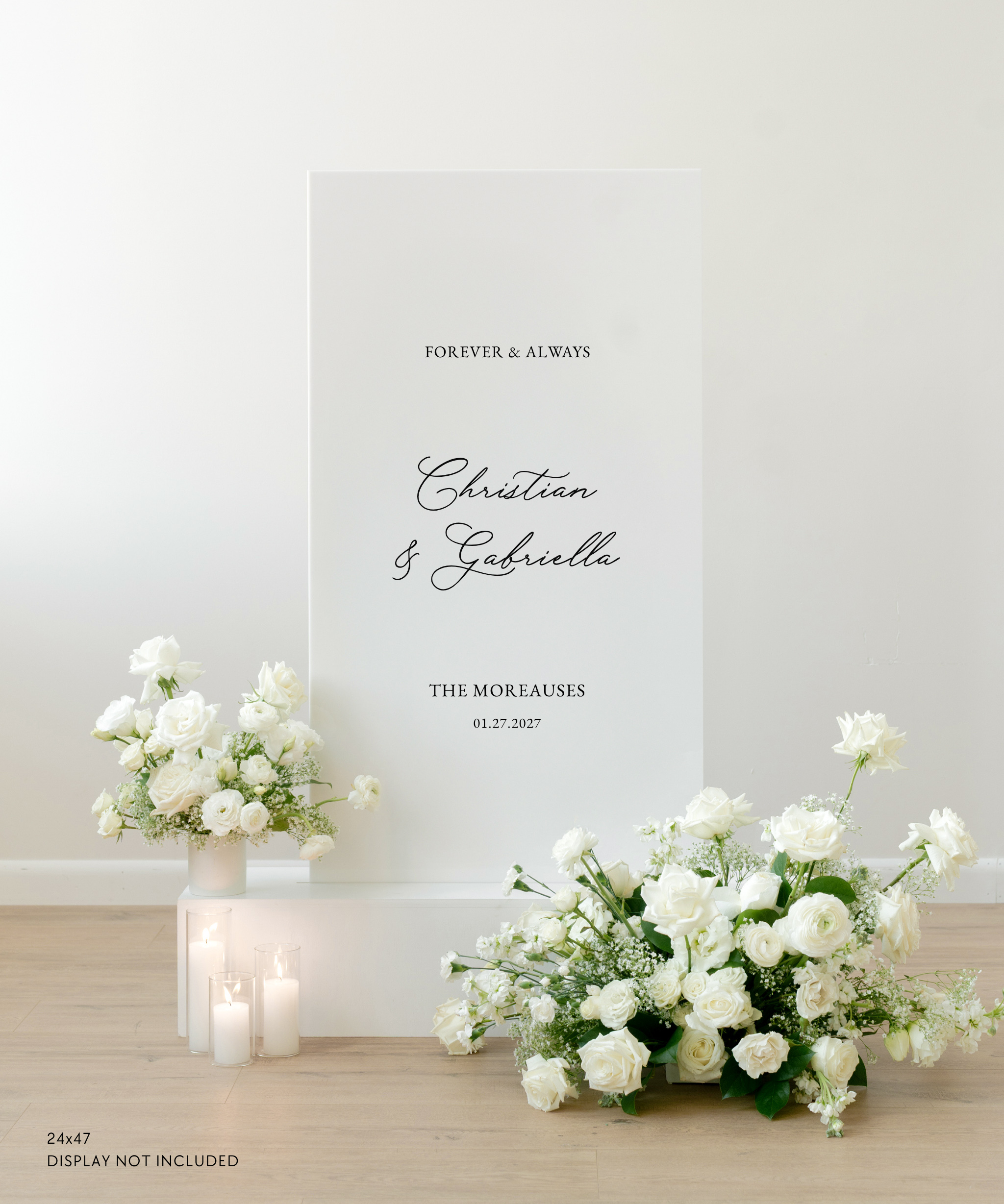 Acrylic Wedding Welcome Sign Forever & Always