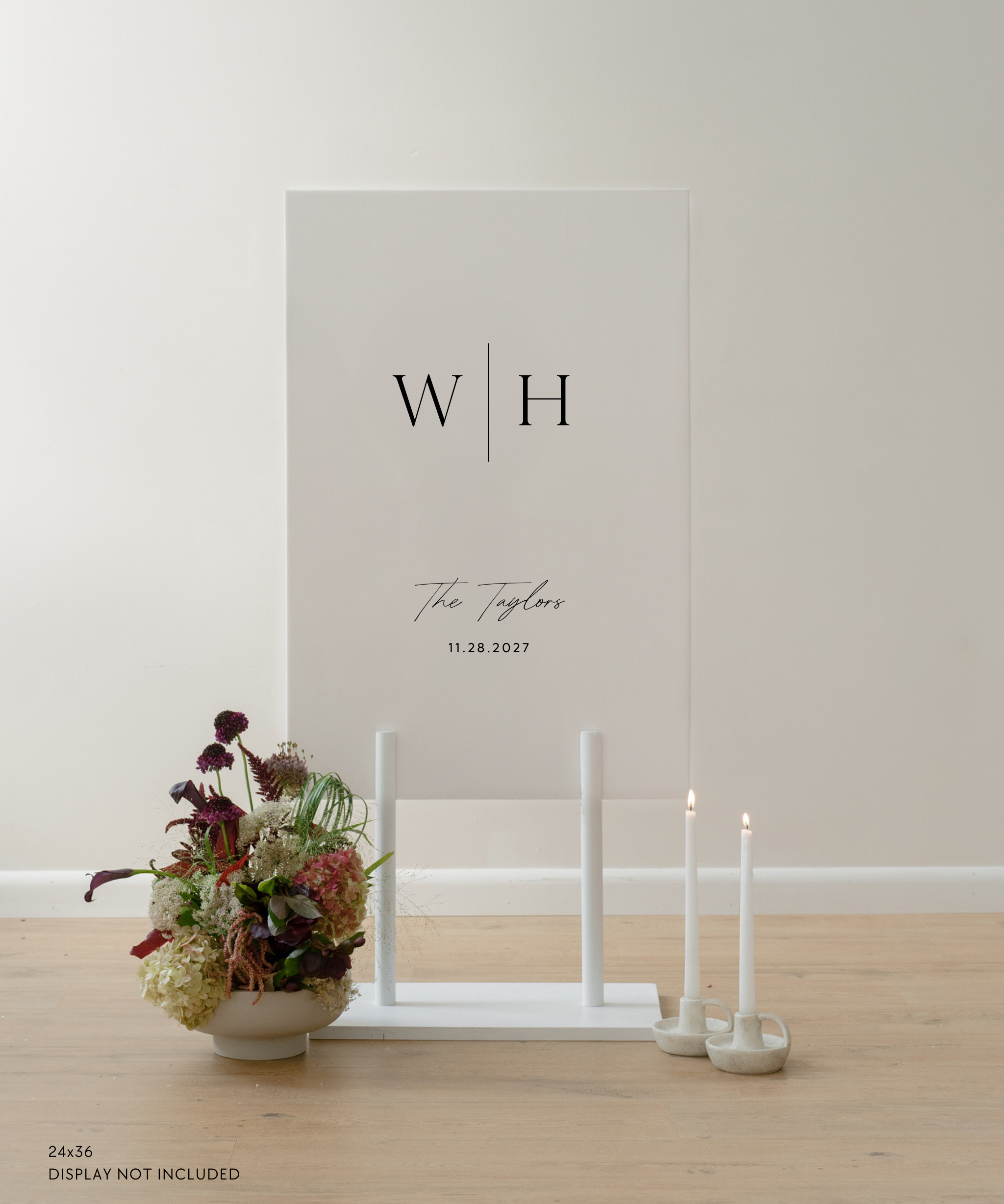 Acrylic Wedding Welcome Sign W | H The Taylors