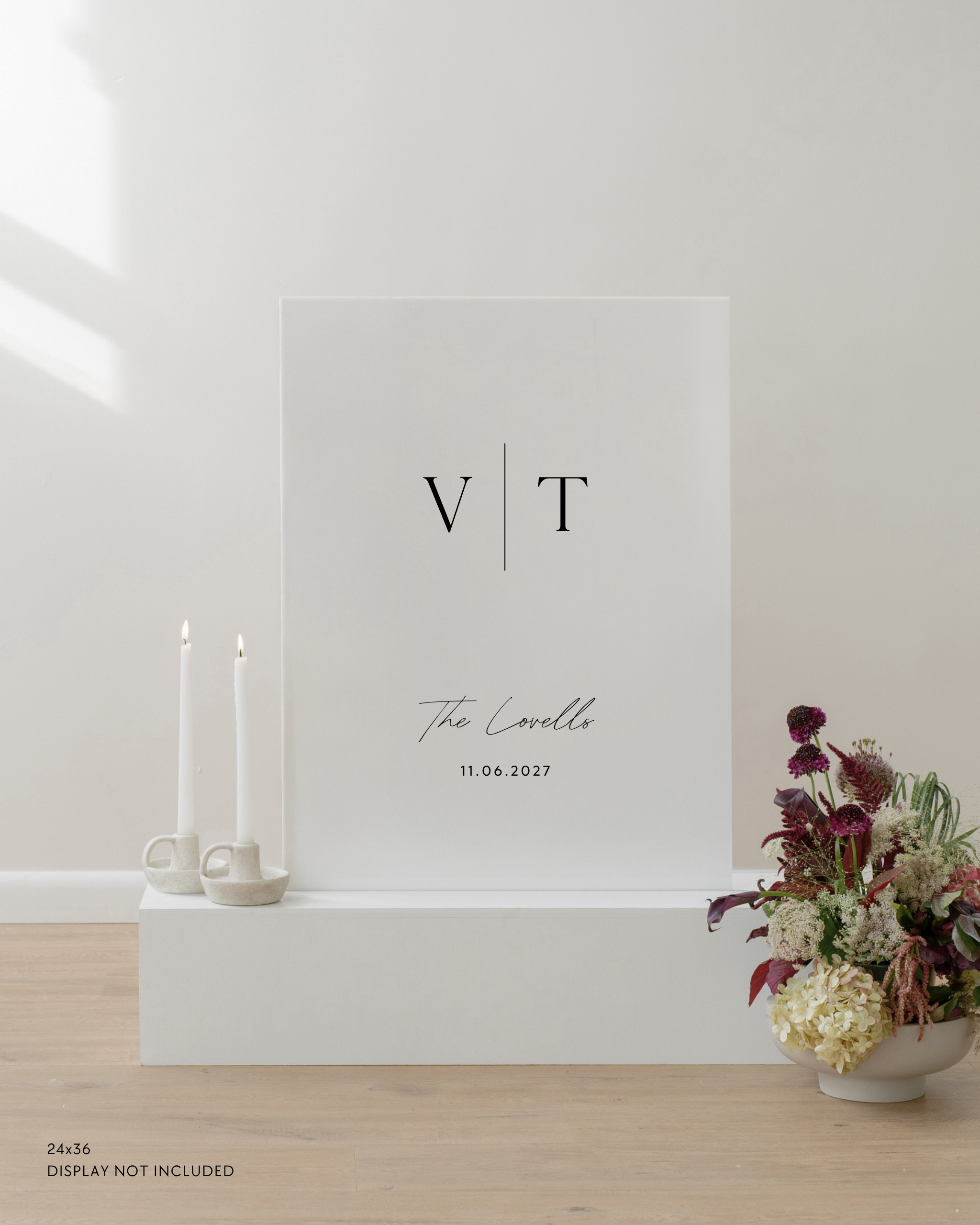 Acrylic Wedding Welcome Sign V | T The Lovells