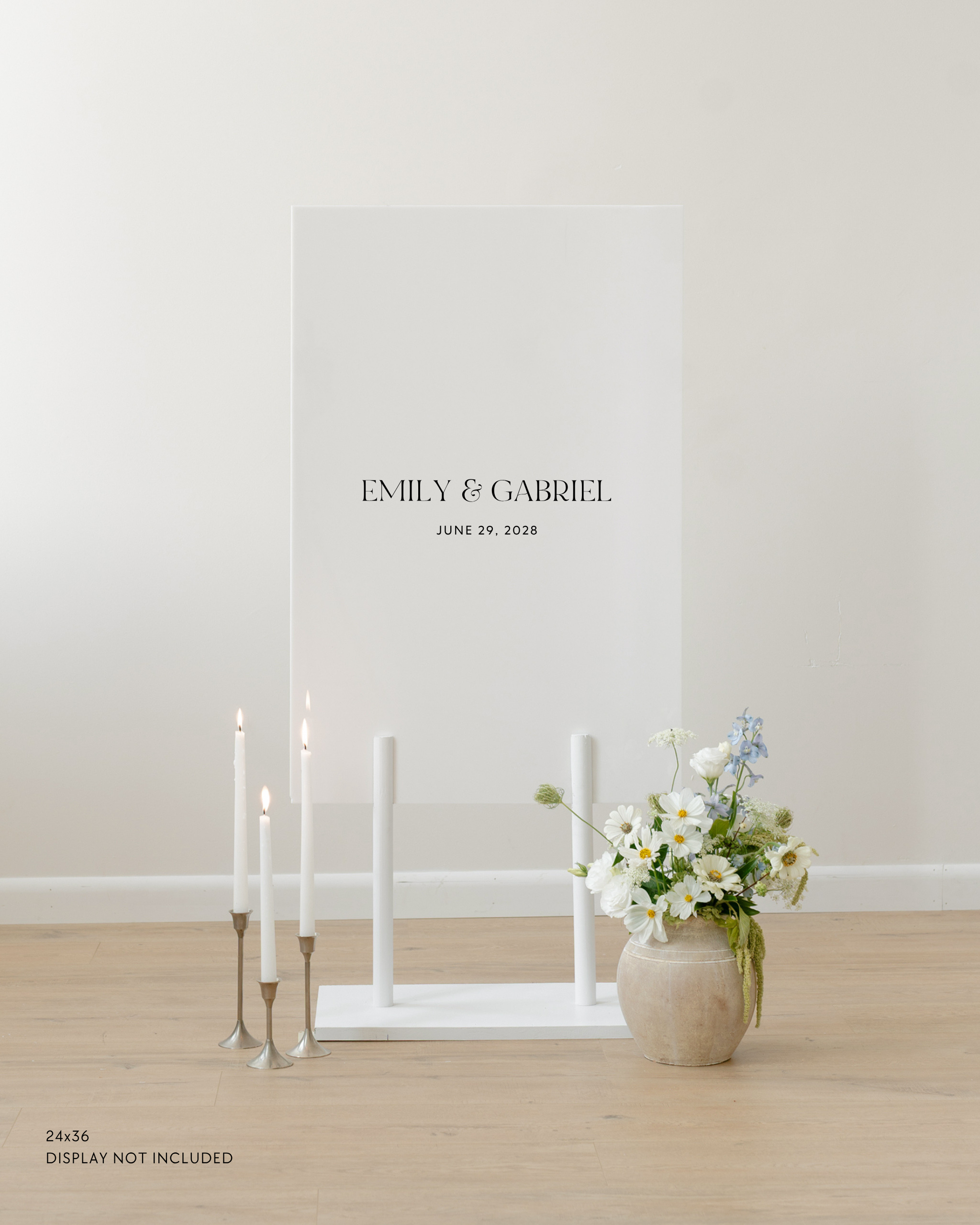 Acrylic Wedding Welcome Sign Emily and Gabriel June 29th 2028