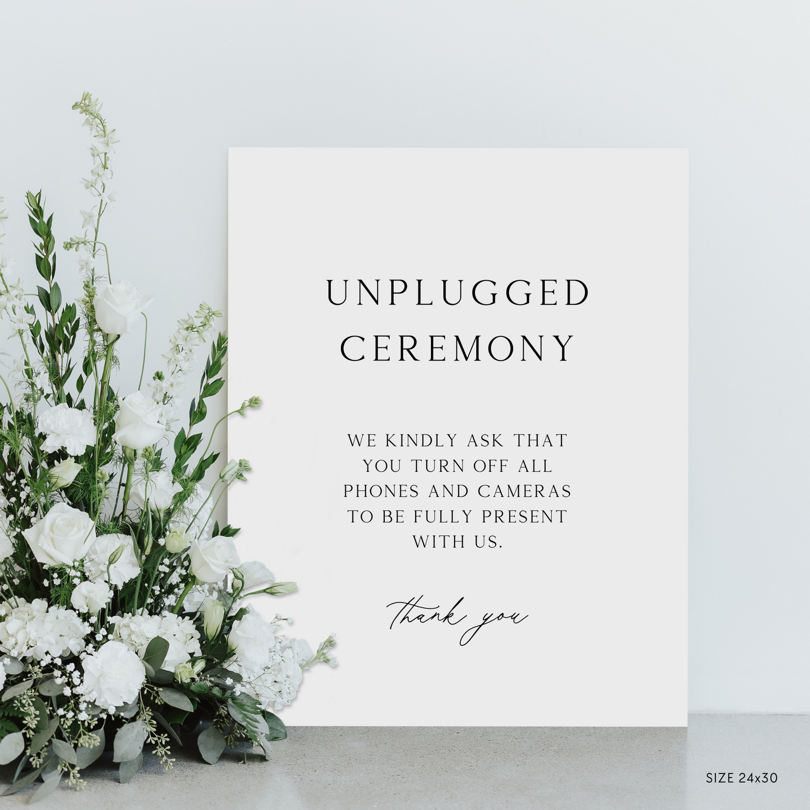 Unplugged Ceremony Sign