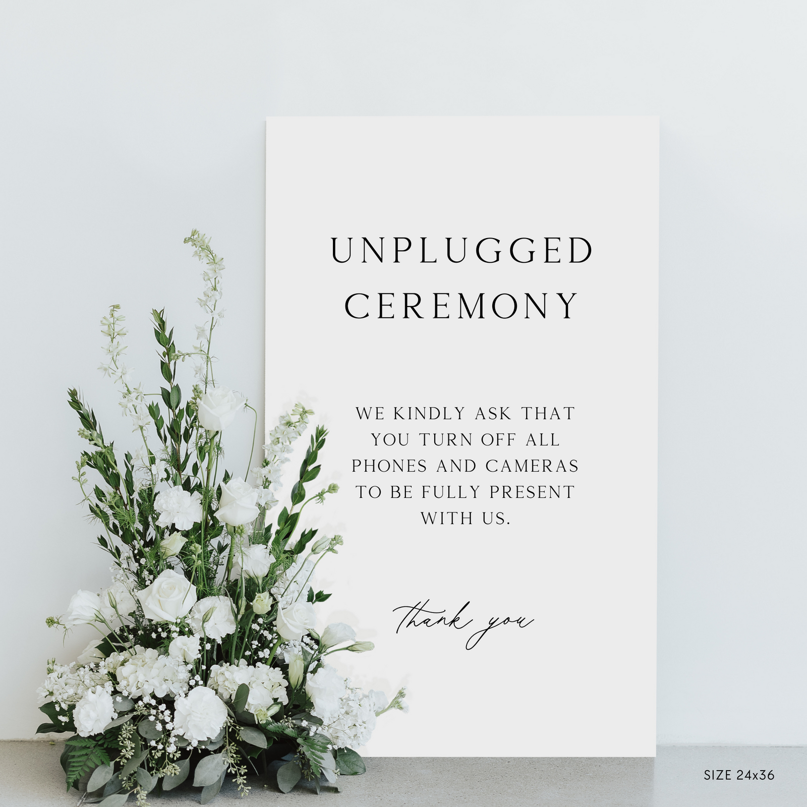Unplugged Ceremony Sign