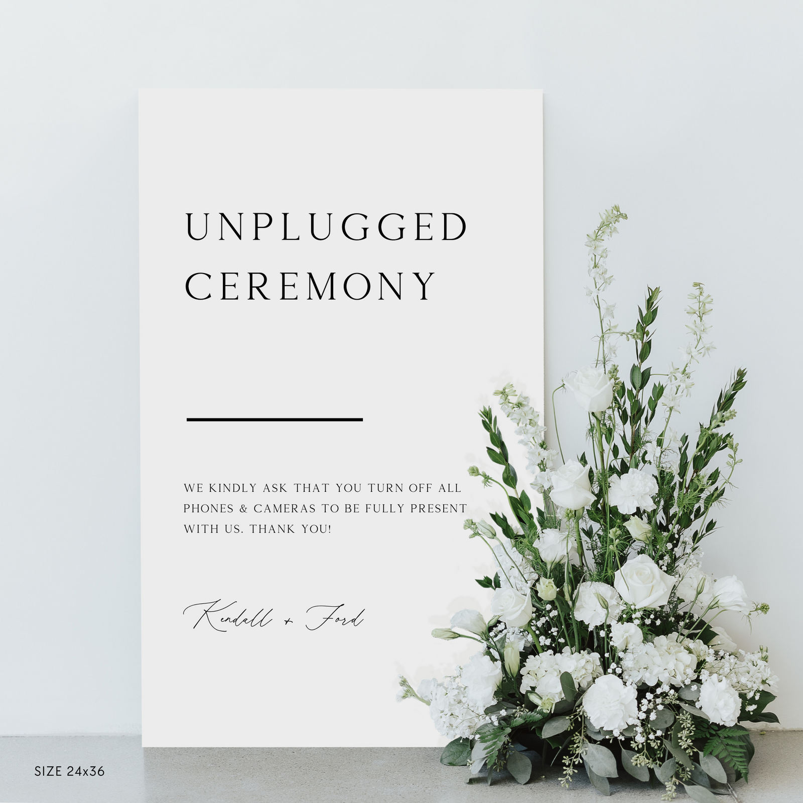 Unplugged Ceremony Sign