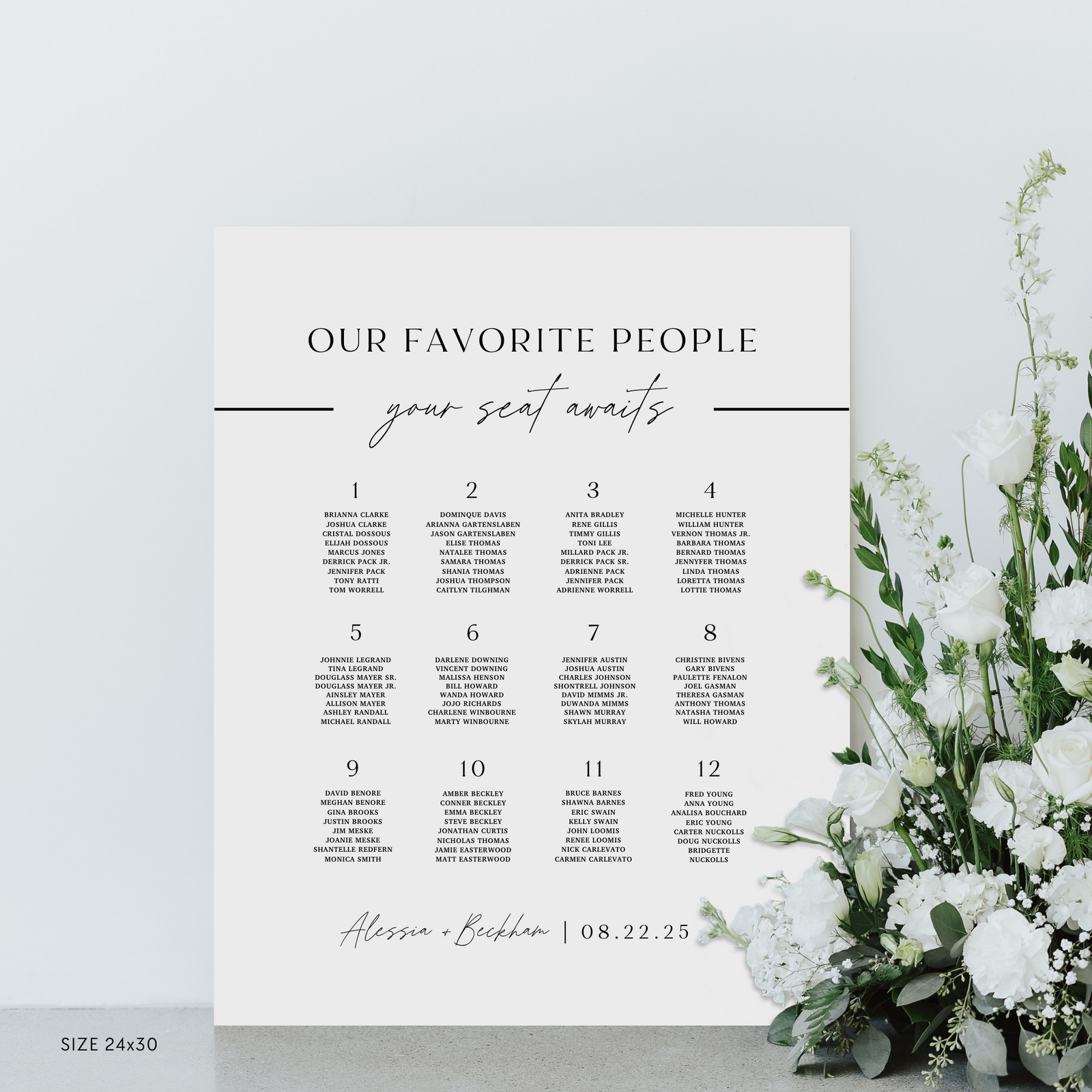 Standard Seating Chart