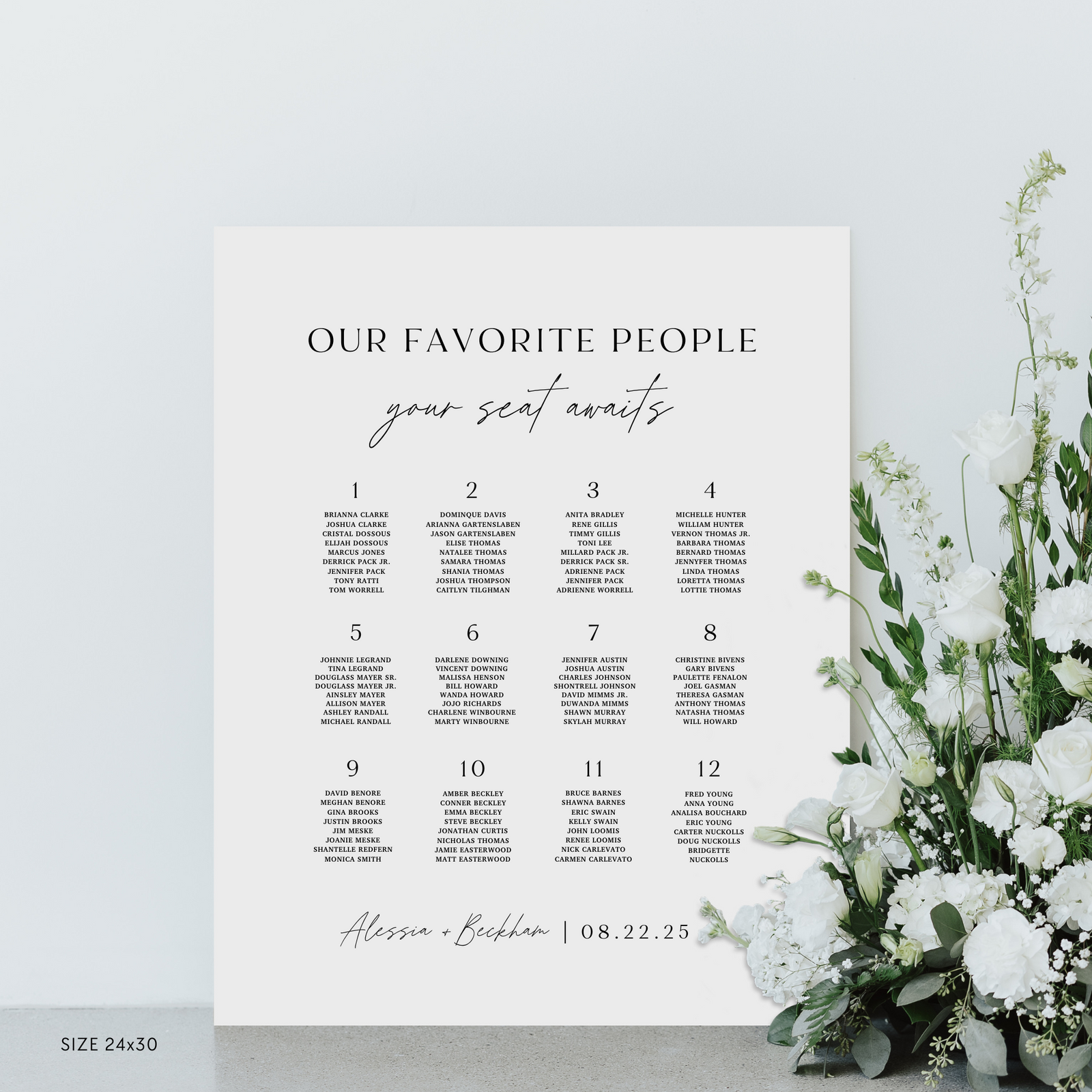 Standard Seating Chart