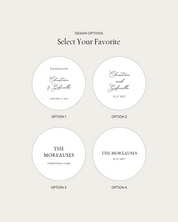 Claire wedding tambourine design options 1 to 4