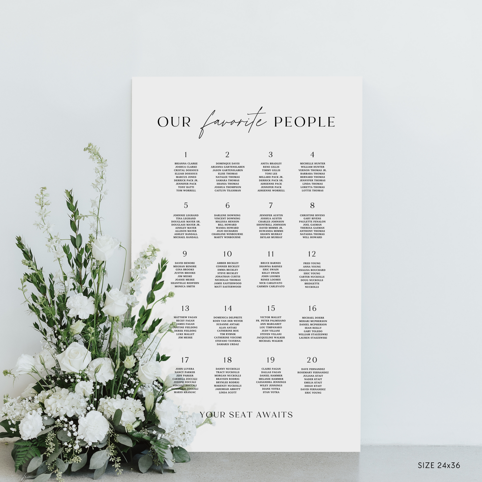 Medium Seating Chart