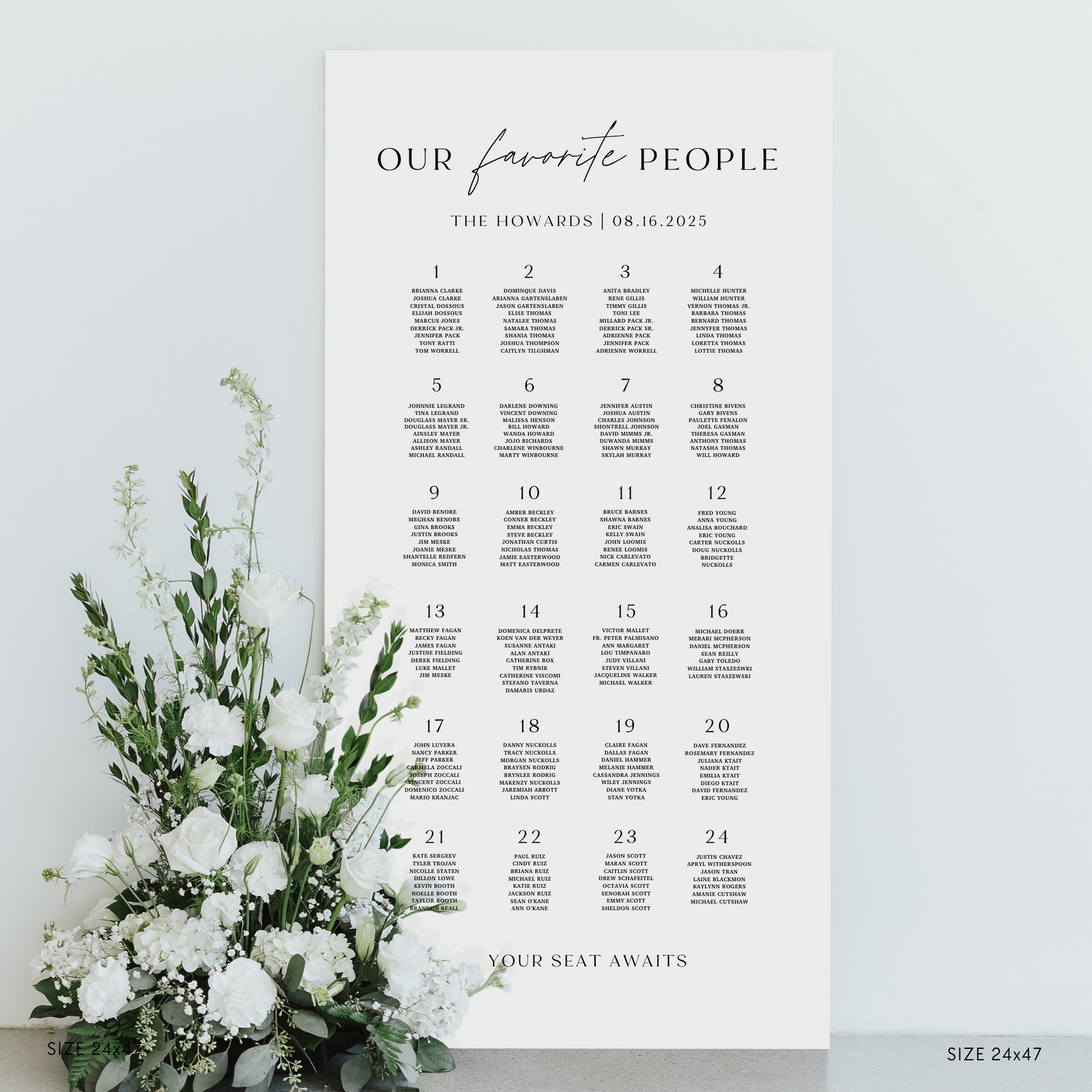 Medium Seating Chart