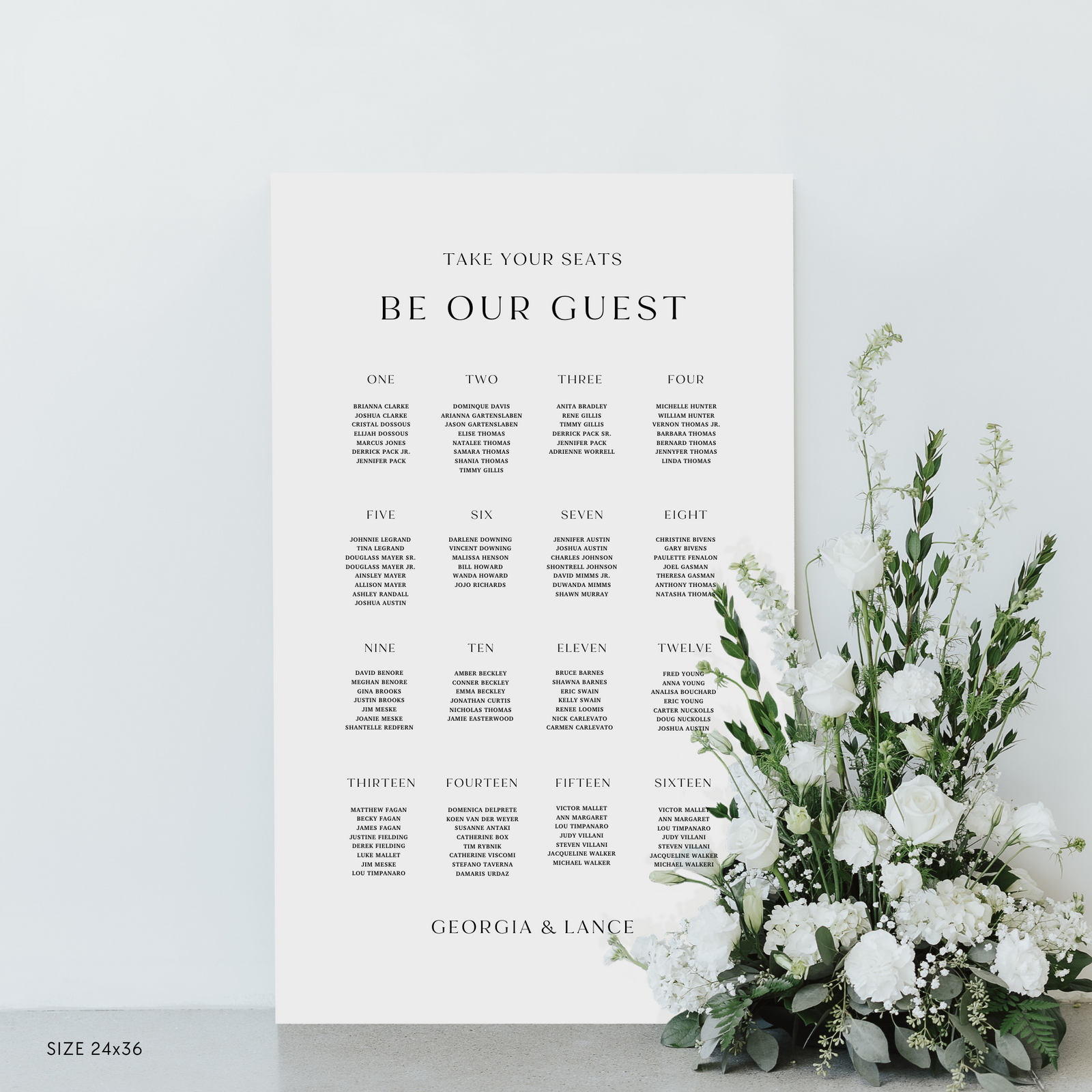 Medium Seating Chart