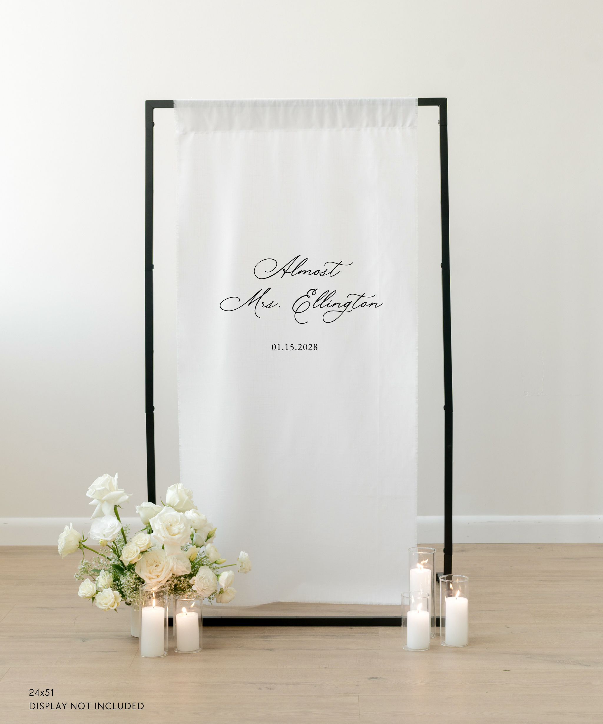 Linen Bridal Shower Welcome Sign Almost Mrs. Ellington