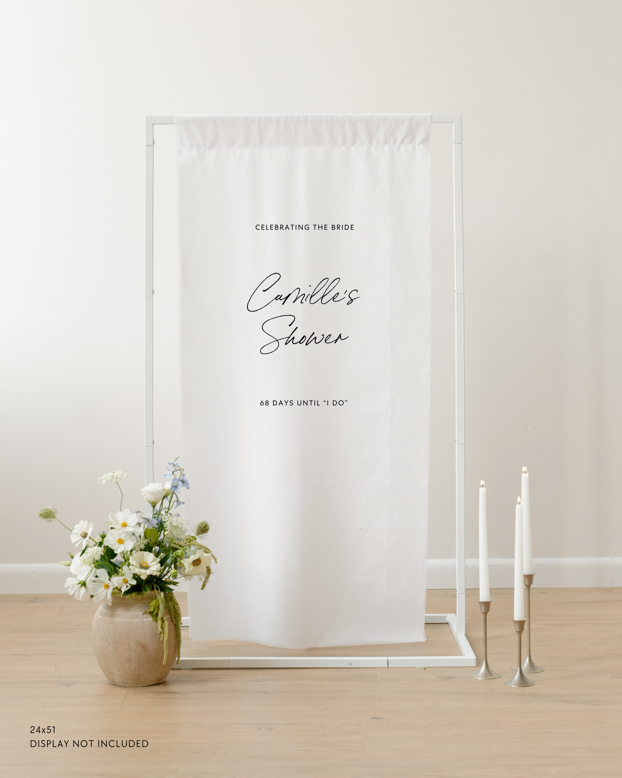 Linen Bridal Shower Welcome Sign Celebrating The Bride Camille's Shower