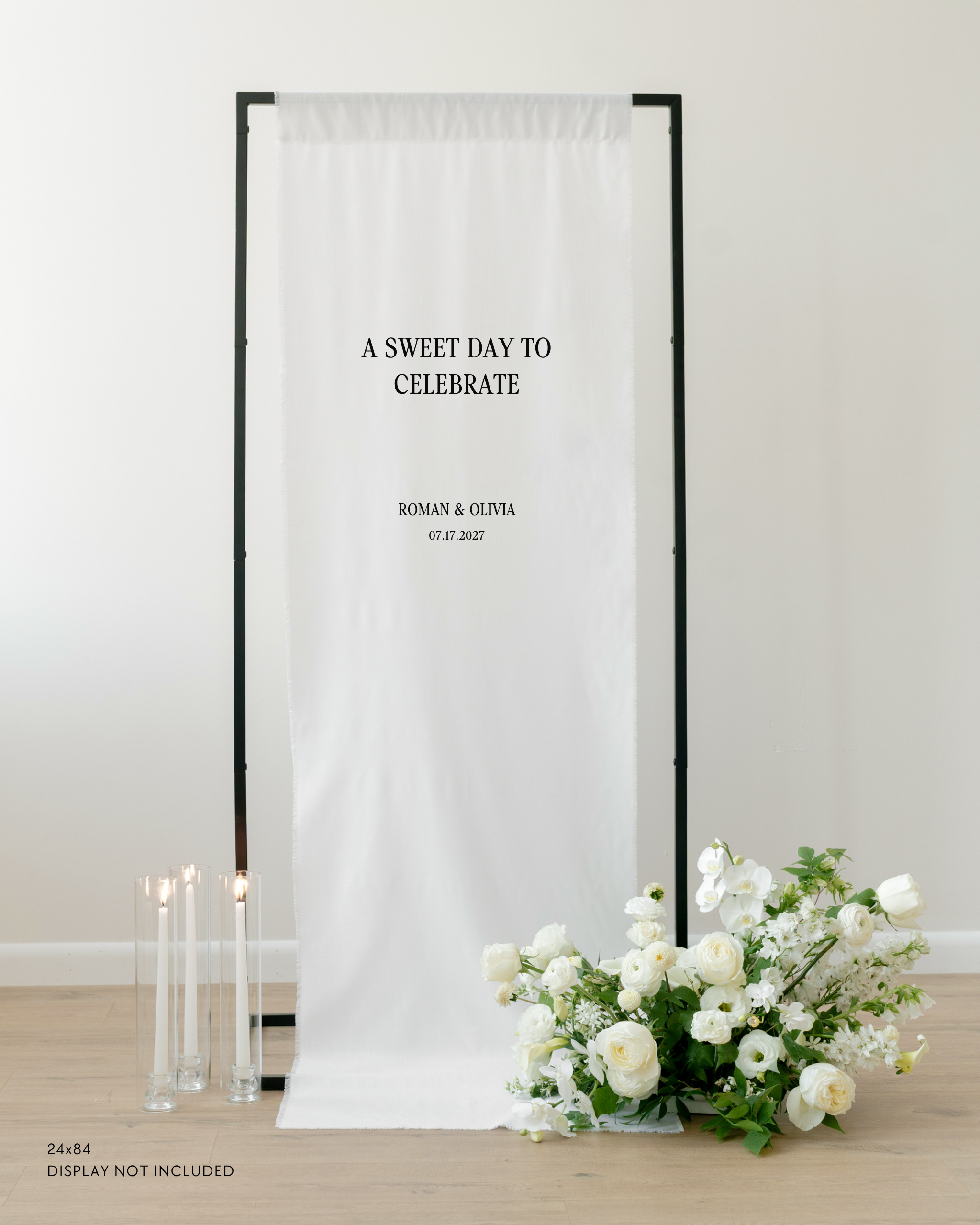 Linen Custom Wedding Quote Sign A Sweet Day To Celebrate